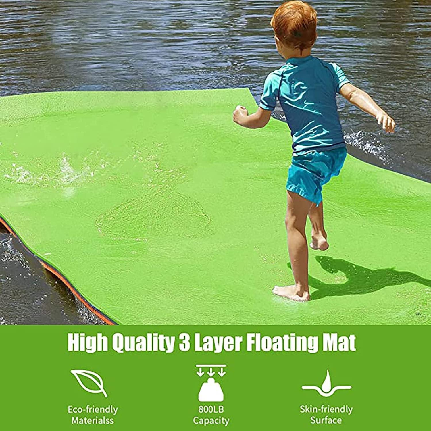 Llchaensc Llchaensc Water Floating Mat for Lake Floating Foam Water Pad for Kids and Adults, 2 Layer Tear-Resistant XPE Foam Pool Float for Party,Green,140X55X2.2cm