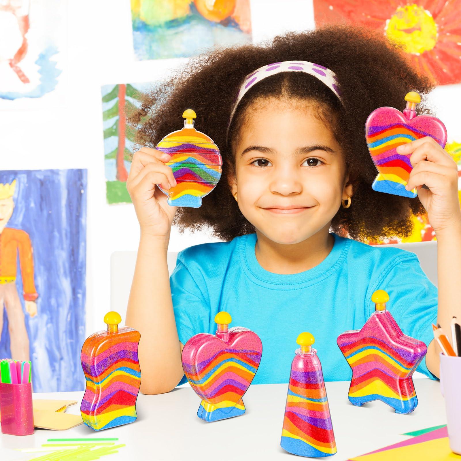 Liliful Liliful Sand Art Bottles for Kids, Sand Art Plastic Crafts Kit Bulk Arts Crafts Kit, Include Clear Sand Art Bottles with Funnel for Boys Girls DIY Sand Arts Crafts Party (20 Pcs)