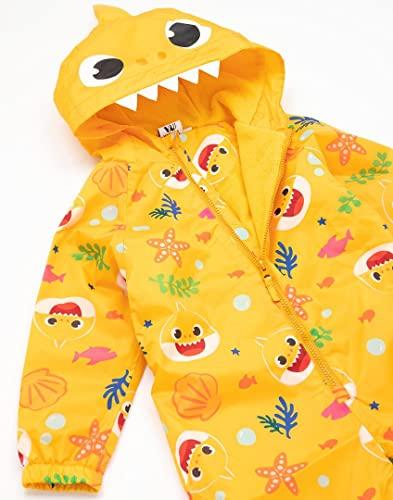 Baby Shark Baby Shark Kids Puddle Suit | Boys & Girls All In One Rain Coat | Yellow Long Sleeve with Cuffs Play Walking Jacket