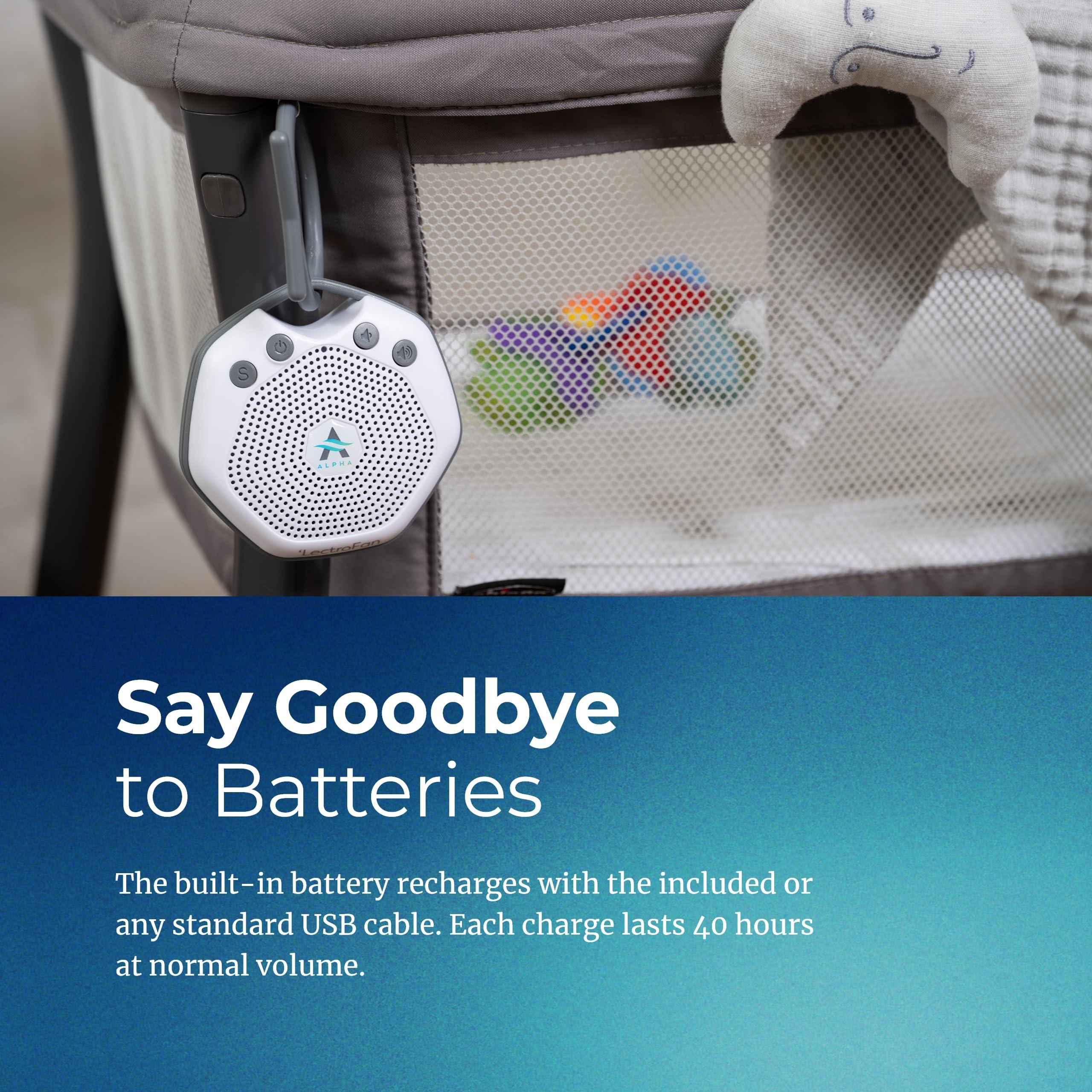 Adaptive Sound Technologies Adaptive Sound Technologies LectroFan Alpha Portable Sleep Sound Machine - Rechargeable White Noise Machine for Crib, Stroller, Car Seat & More - 7 Non-Looping Sounds - for Travel, Bedroom, Nursery