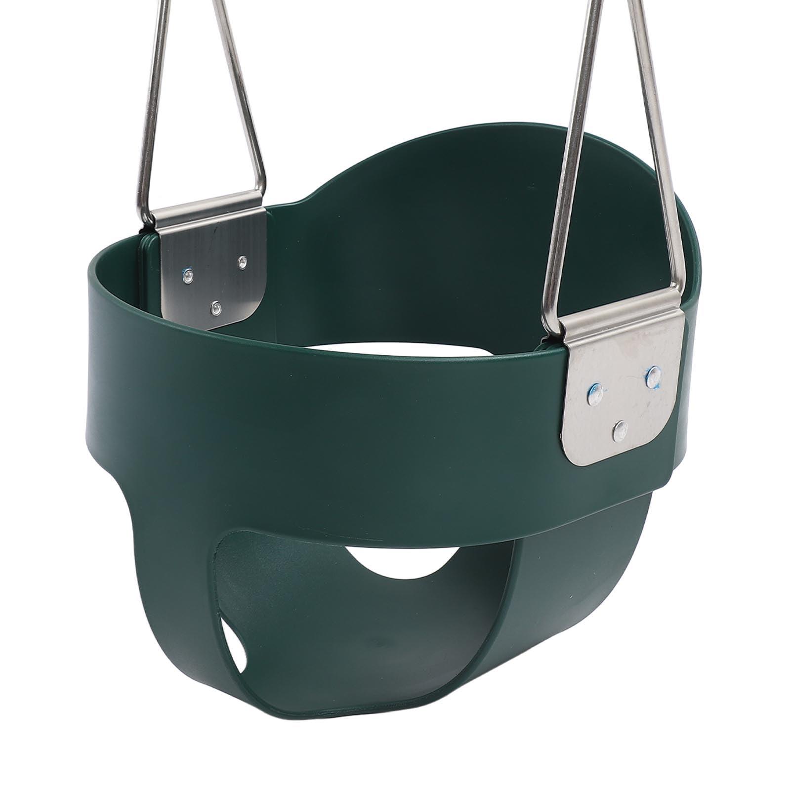 SUNGOOYUE Full Bucket Toddler Swing Seat, Adjustable Chains 200kg Load Bearing Swing Seat with Finger Grip and Plastic Coated Chains