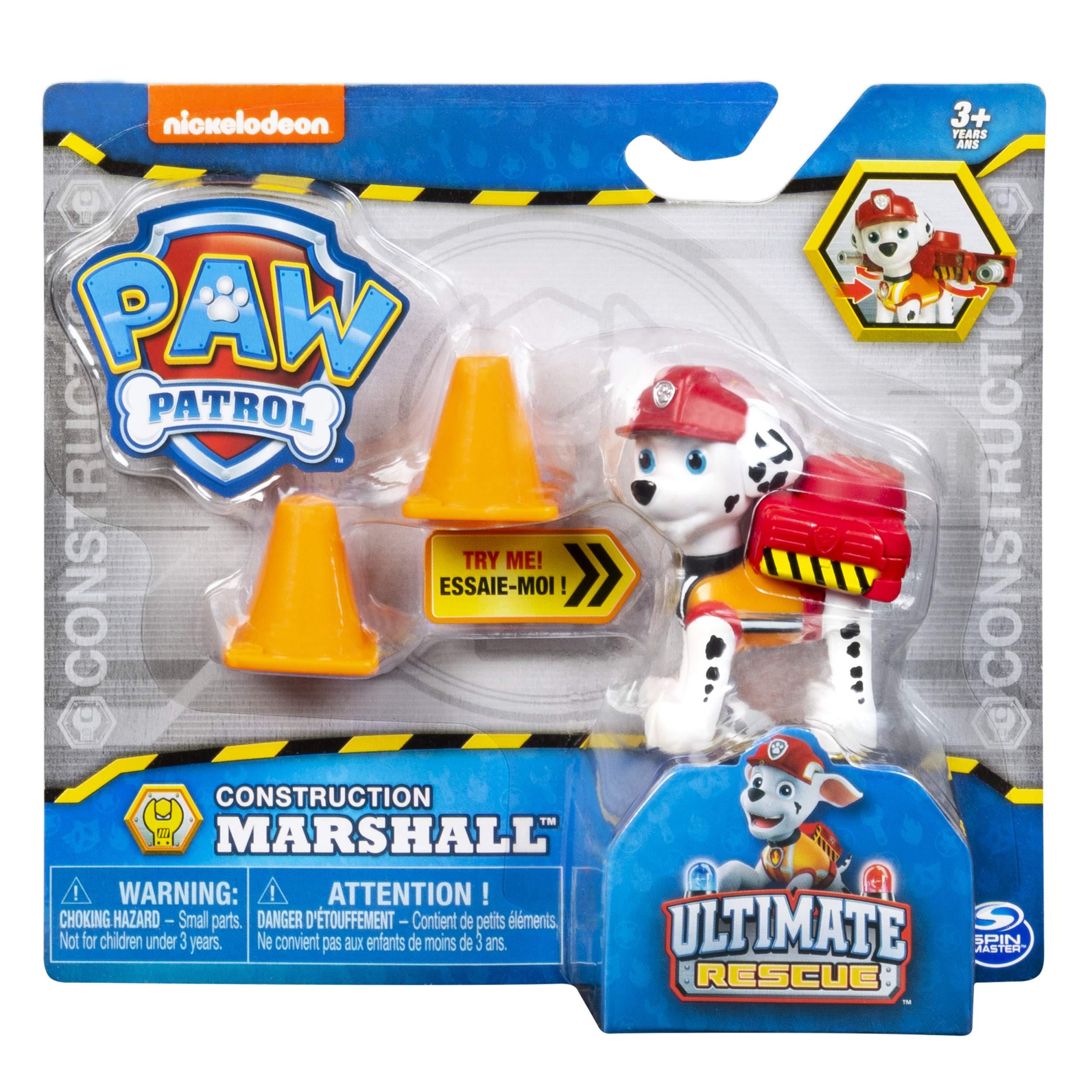 Paw Patrol Paw Patrol Ultimate Rescue Construction Marshall Figure with Flip Open Backpack, for Ages 3 and Up