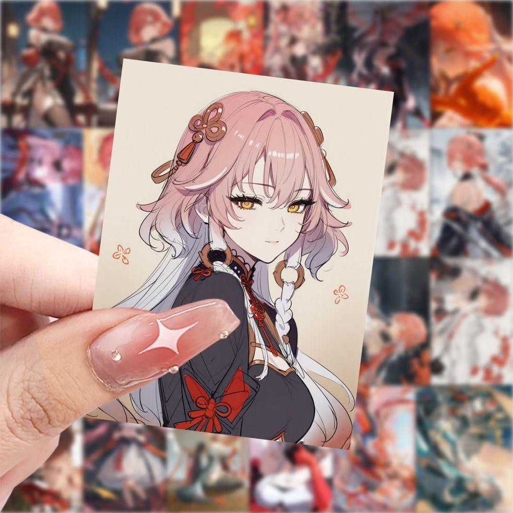 TEMIHrbe Changli Stickers for Game Wuthering Waves 126Pcs 1.5 * 1.1inch Stickers Removable DIY Material Decoration