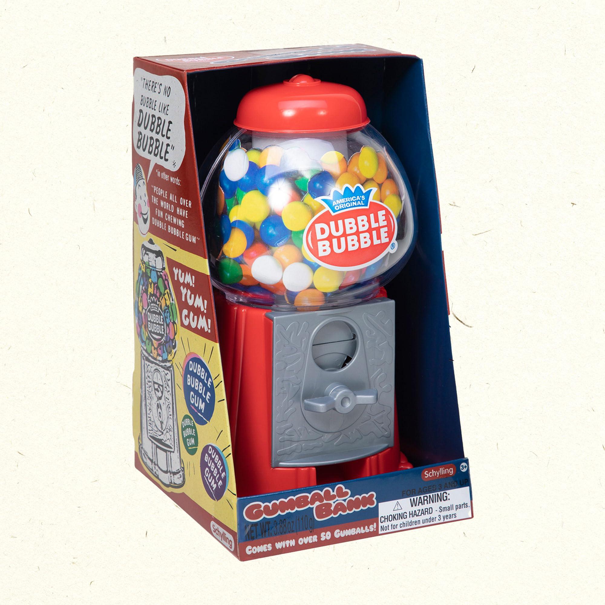 Schylling Schylling Brand Classic Retro Gumball Coin Bank - 8.5\" Tall - Includes 45 Dubble Bubble Gumballs - Ages 3+
