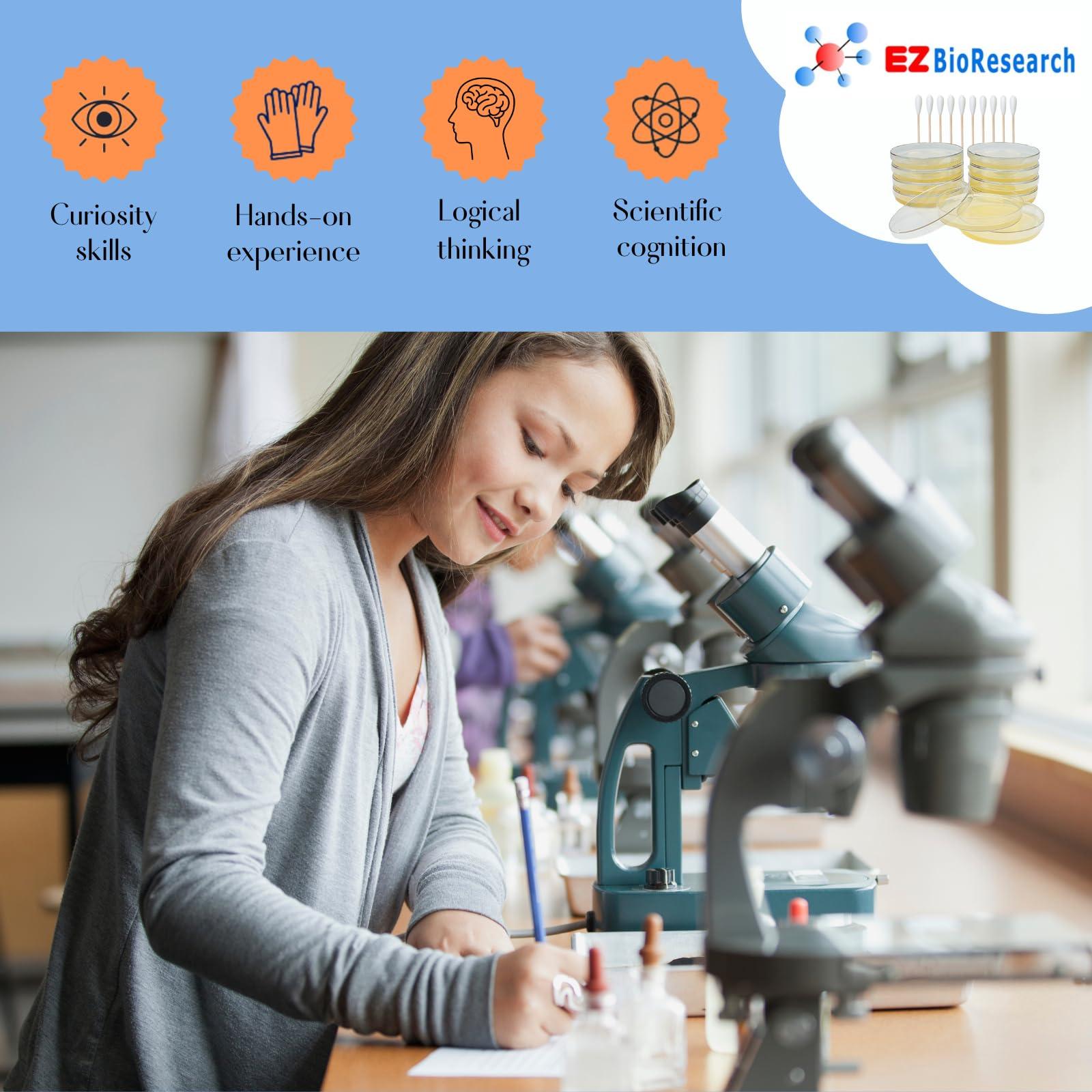 EZ BioResearch EZ BioResearch Bacteria Science Kit (IV): Top Science Fair Project Kit. Prepoured LB-Agar Plates And Cotton Swabs. Exclusive Free Science Fair Project E-Book Packed With Award Winning Experiments.