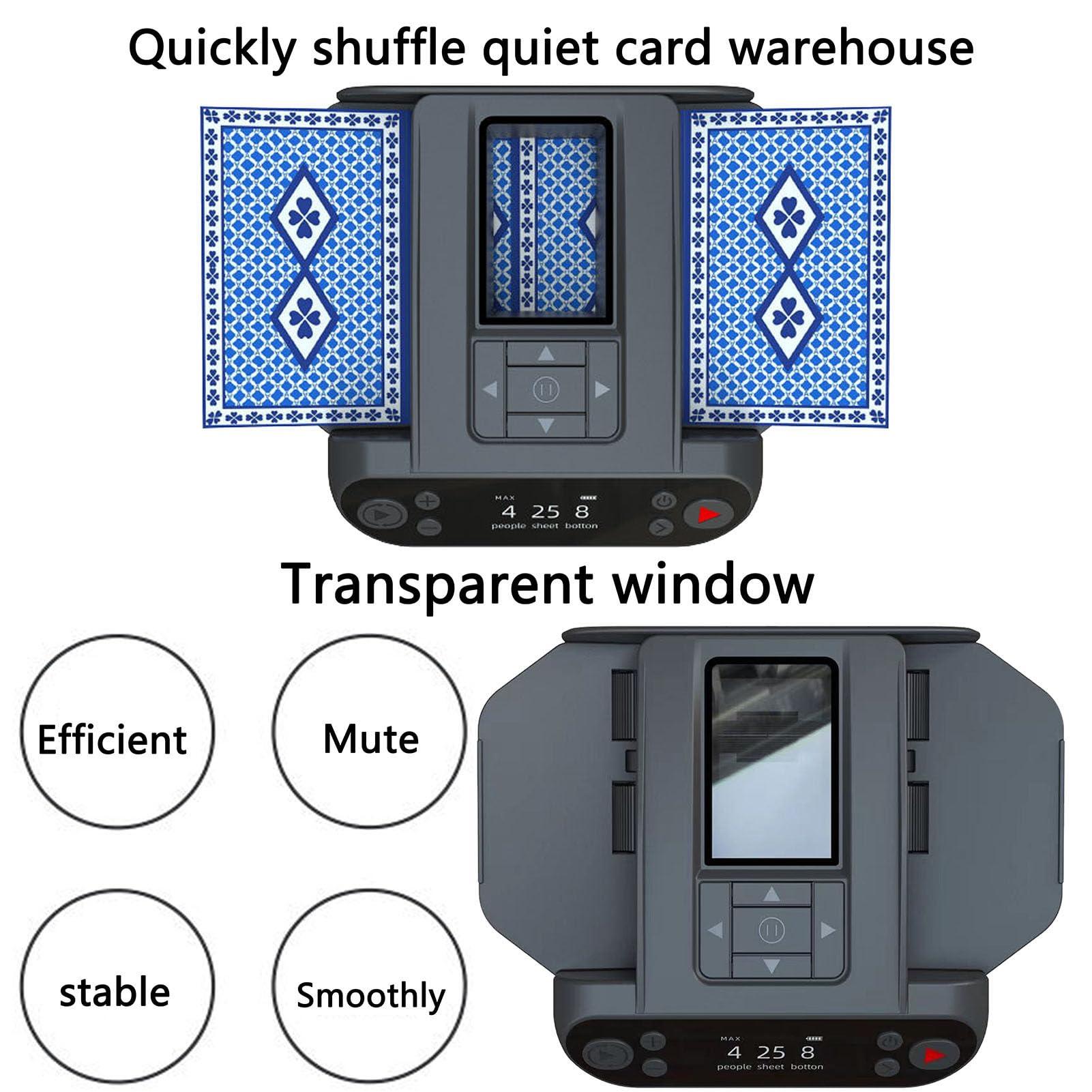MXHACD MXHACD 2 in 1 Card Dealer & Shuffler,Automatic Card Shuffler and Dealer,360 Rotating Card Dealing Machine with 4 Wireless Dealer Buttons,for UNO, Blackjack, Texas Hold\'em(Color:Black)