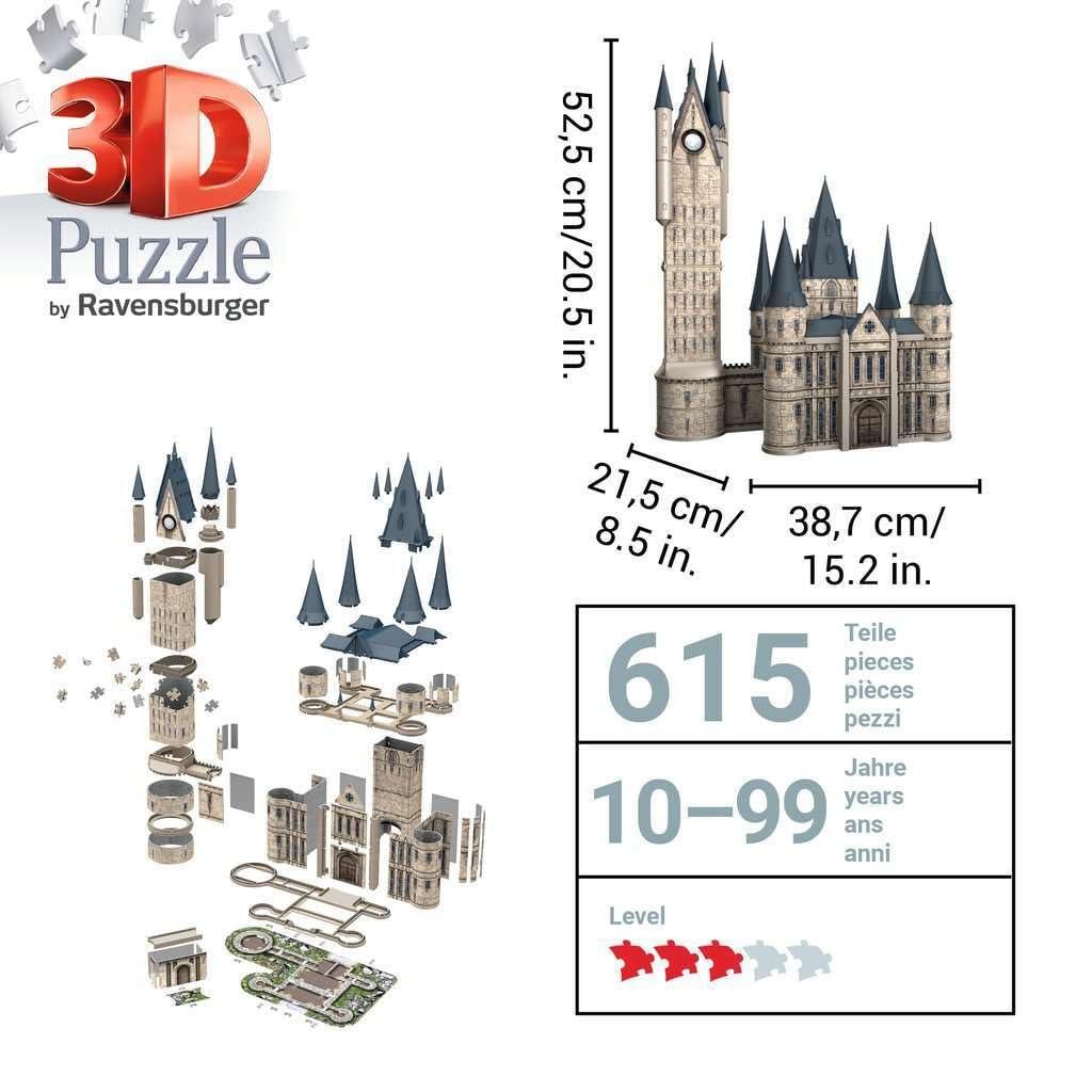Ravensburger Ravensburger Harry Potter Gifts - 3D Jigsaw Puzzles for Kids and Adults Age 10 Years Up - Hogwarts Astronomy Tower - 540 Pieces - No Glue Required