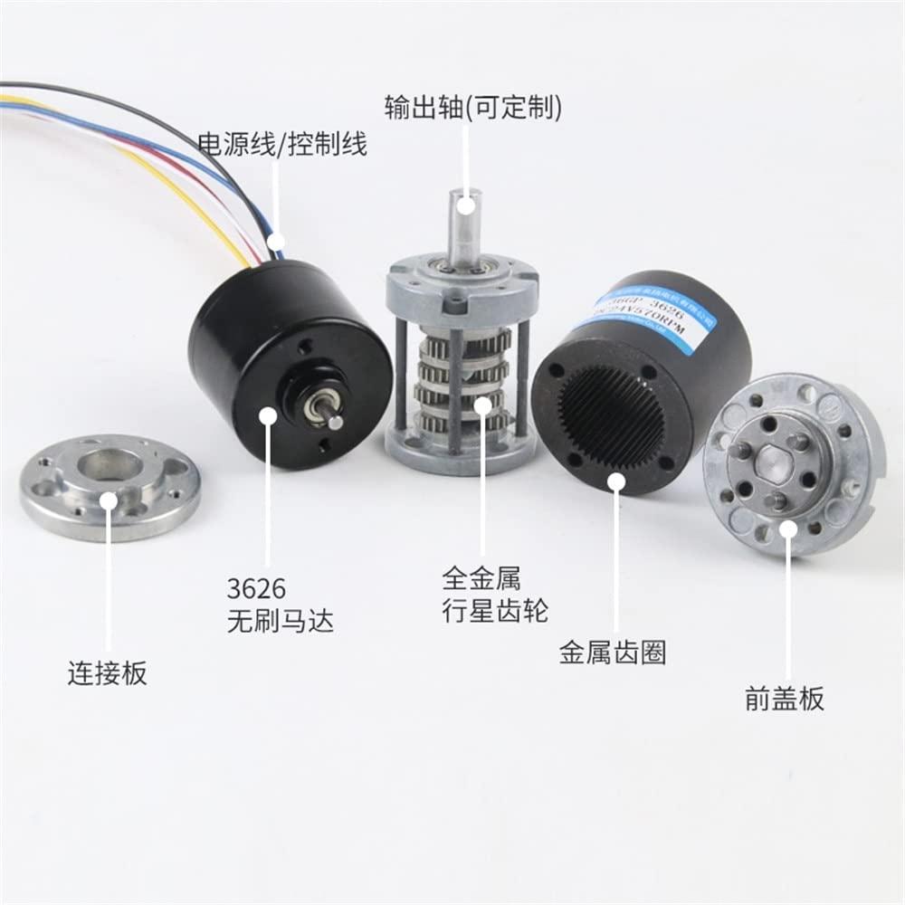 ToysCentral Basics DC 12V 24V Brushless Planetary Gear Motor High Torque 90KG Speed 8rpm To 1154rpm PWM BLDC Metal Gearbox Moter 36GP-3626 Electric - (Speed(RPM): 24v 16rpm, Voltage(V): shaft 8mm Bracket)