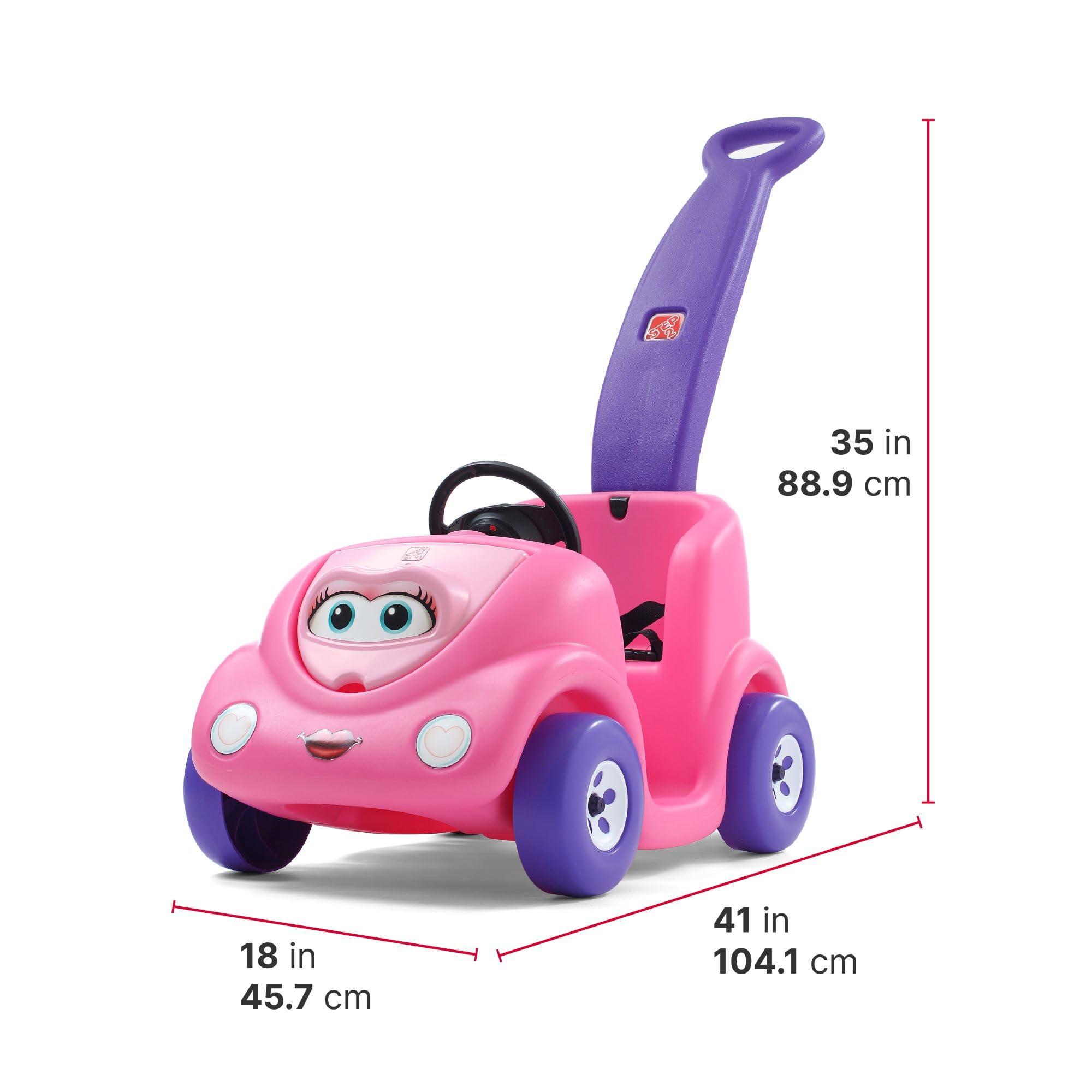 Step2 Step2 Push Around Buggy Kids Push Car, Ride On Toy, Stroller Substitute, Includes Seat Belt & Horn, Made of Durable Plastic, Max Weight 50 lbs., For Toddlers 1.5-4 Years Old, Pink