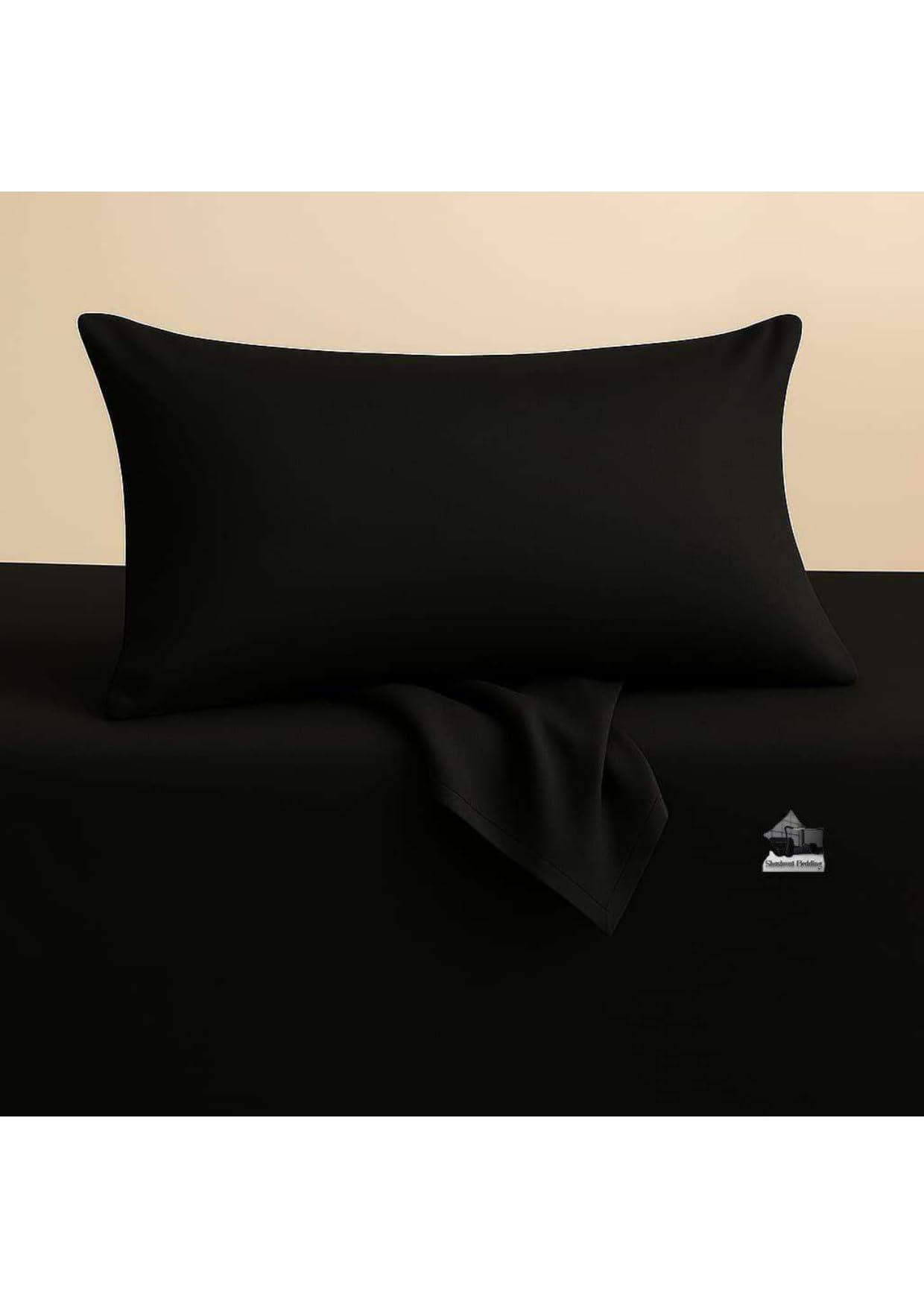 Shashwat Bedding Set of 2 Toddler Travel Pillowcase 14x20 inch 100% Egyptian Cotton 500 Thread Count Zipper Closure Small Toddler Pillowcase 14x20 inch, Black