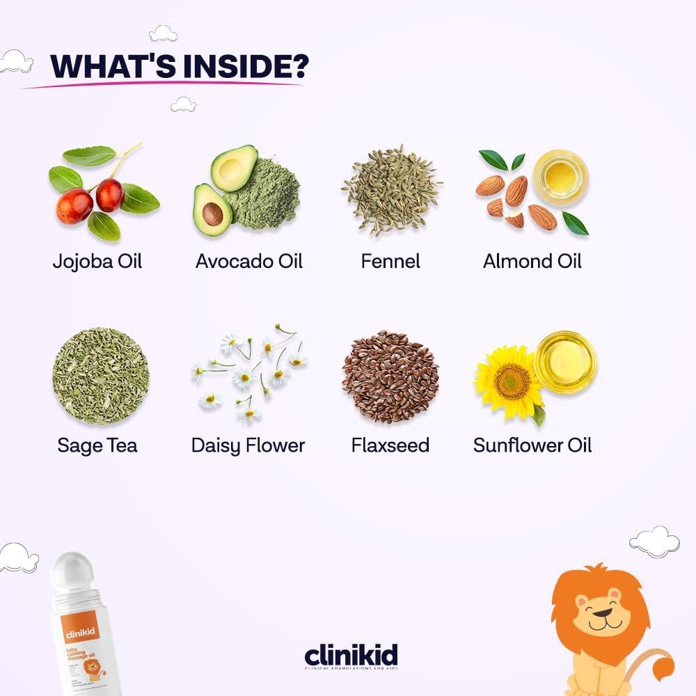 Clinikid Clinikid Calming Baby Massage Oil, Soothing and Calming Baby Lotion, Helps Relaxation for Newborn, 2.02 Fl Oz (2)