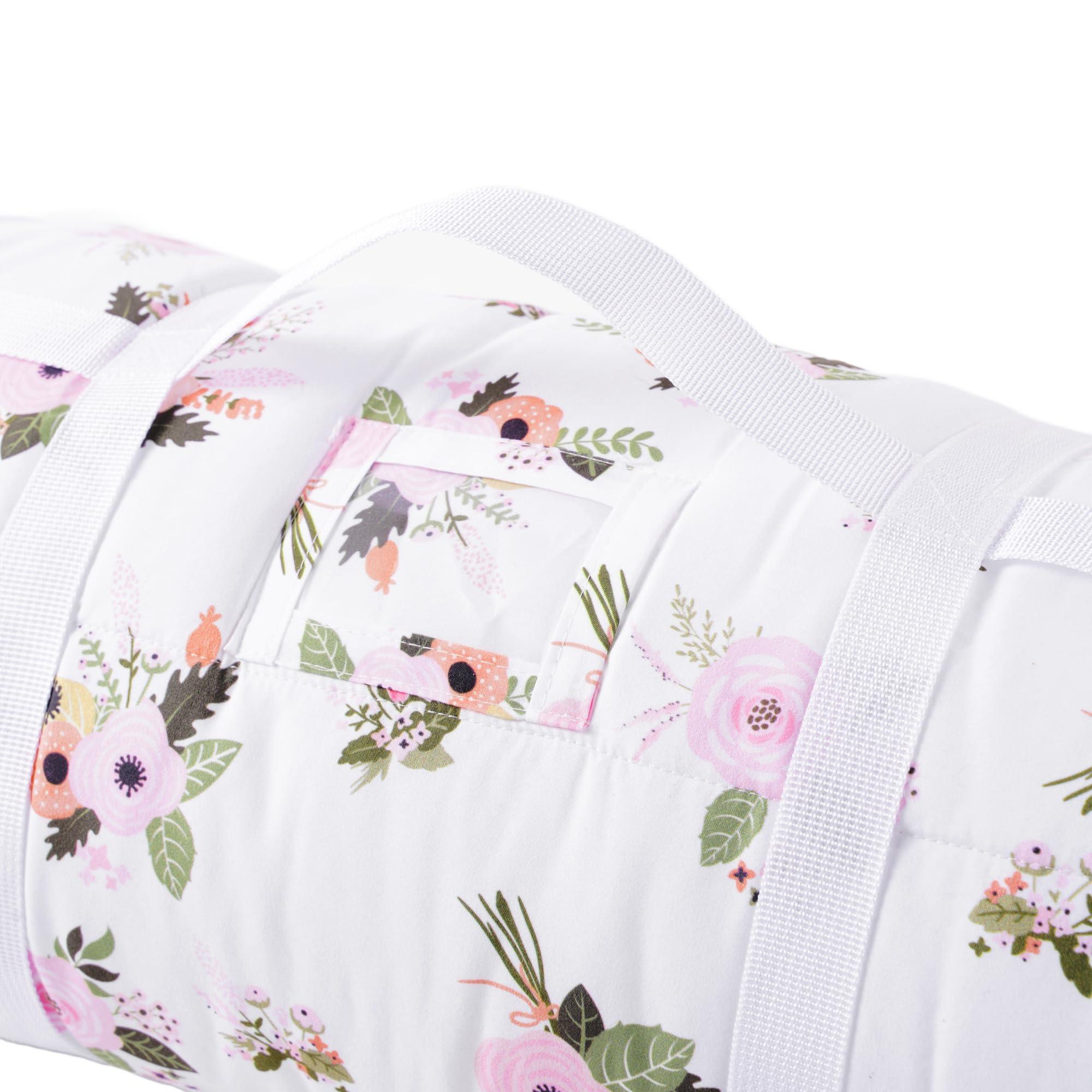 Bunnikins & Clover Bunnikins & Clover Toddler Nap Mat with Removable Pillow, Cotton Nap Mats for Preschool, Easy Clean Toddler Sleeping Mat for Kindergarten, Kids Sleeping Bag for Travel Camping