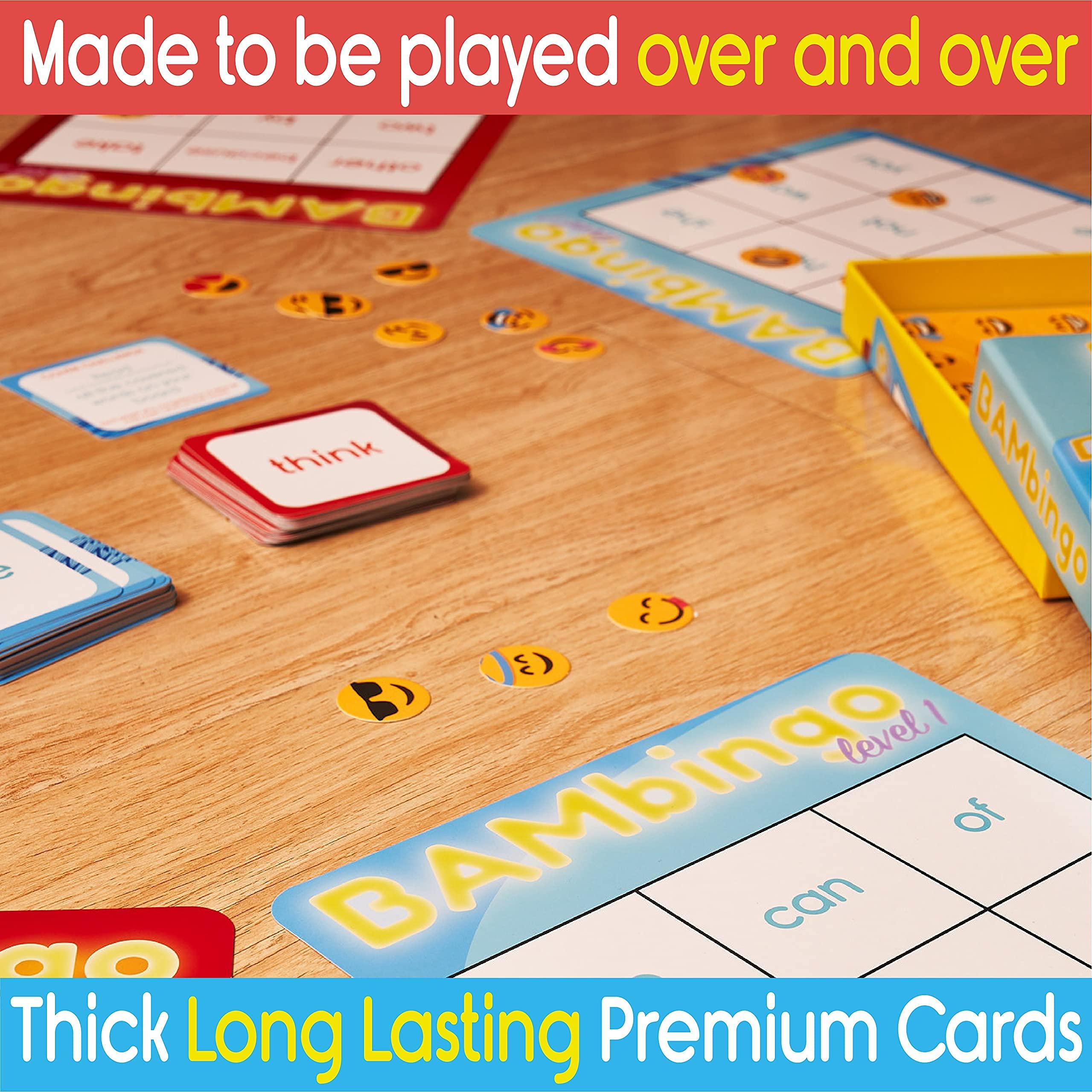 THE BAMBINO TREE THE BAMBINO TREE Sight Word Bingo Game Level 1 and 2 - Learn to Read Vocabulary for Kindergarten 1st Grade - Dolch\'s Fry\'s Words Lists