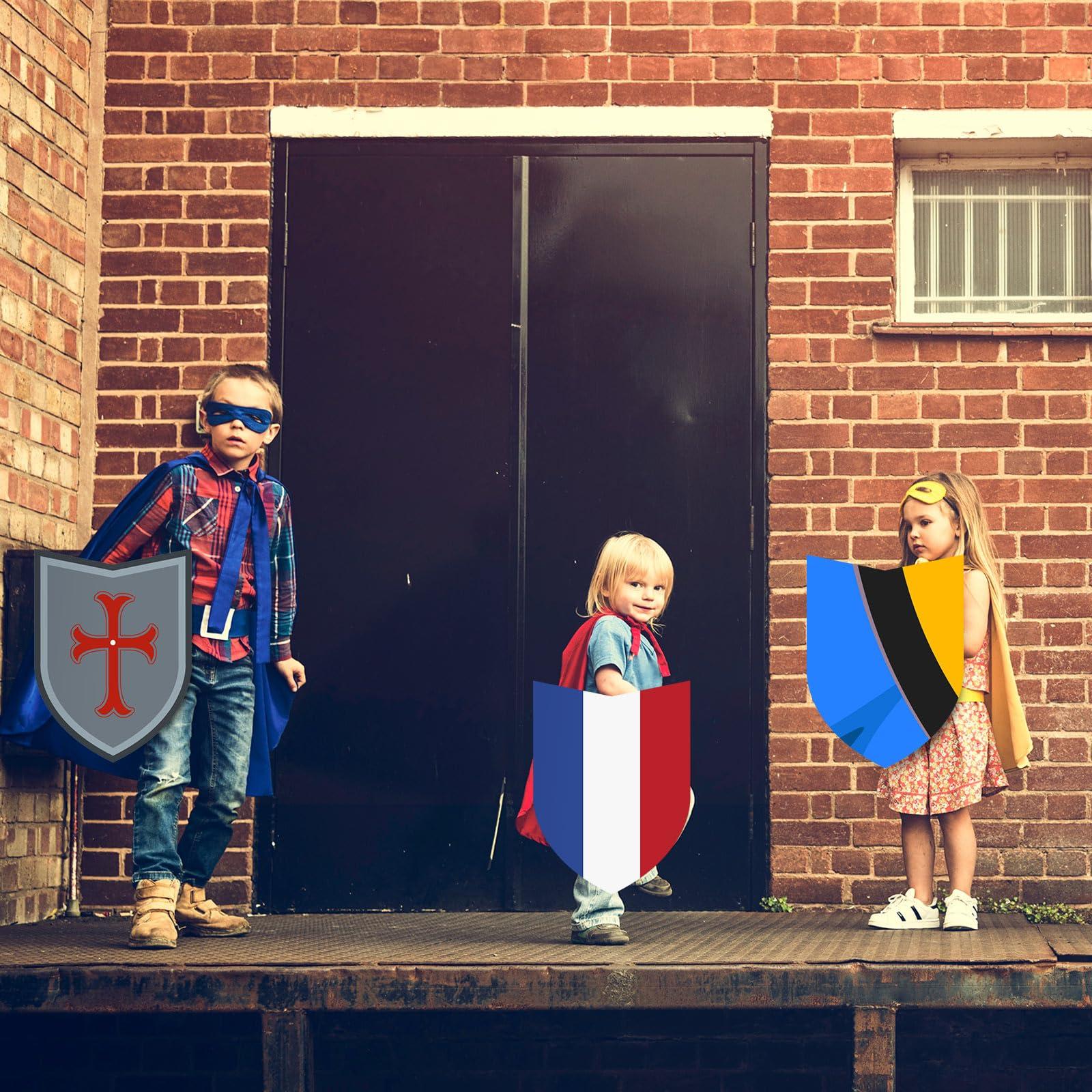 ReliThick ReliThick 72 Pcs Paper Shields for Kids DIY Shields Craft to Decorate Cardboard Shield Shapes Cutouts with Handles for Markers Crayons Paint Party Gift Dramatic Play Castle Activities