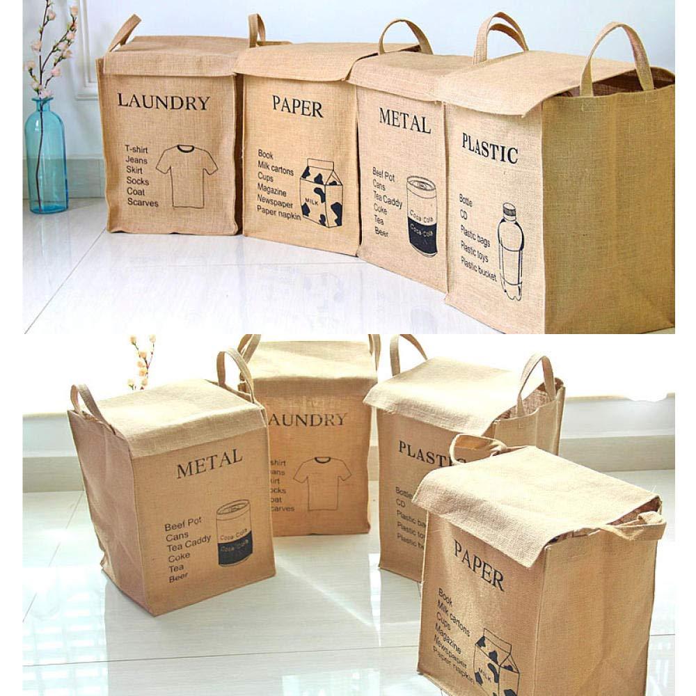 SUNS Square Storage Bins Basket, Organizer for Nursery Storage, Kid's Toy Gift Baskets, Storage Bags Cotton Linen Foldable Box Decorative-with Cover-C