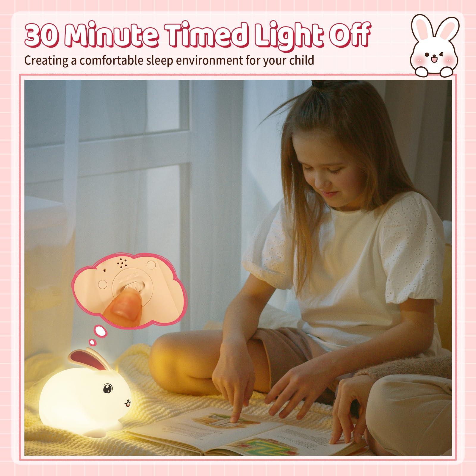 SALUOKE SALUOKE Baby Night Light 7-Color: Soft Silicone Nursery Light for Kids Room Decor with Portable Rechargeable Cute NightLamp Animal Lights - Gifts for Children Toddler