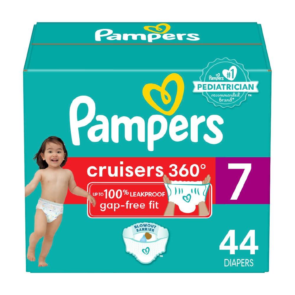 Pampers Pampers Diapers - Cruisers 360 - Size 7, 44 Count, Babyproof up to 100% Leakproof Pull-On Diaper