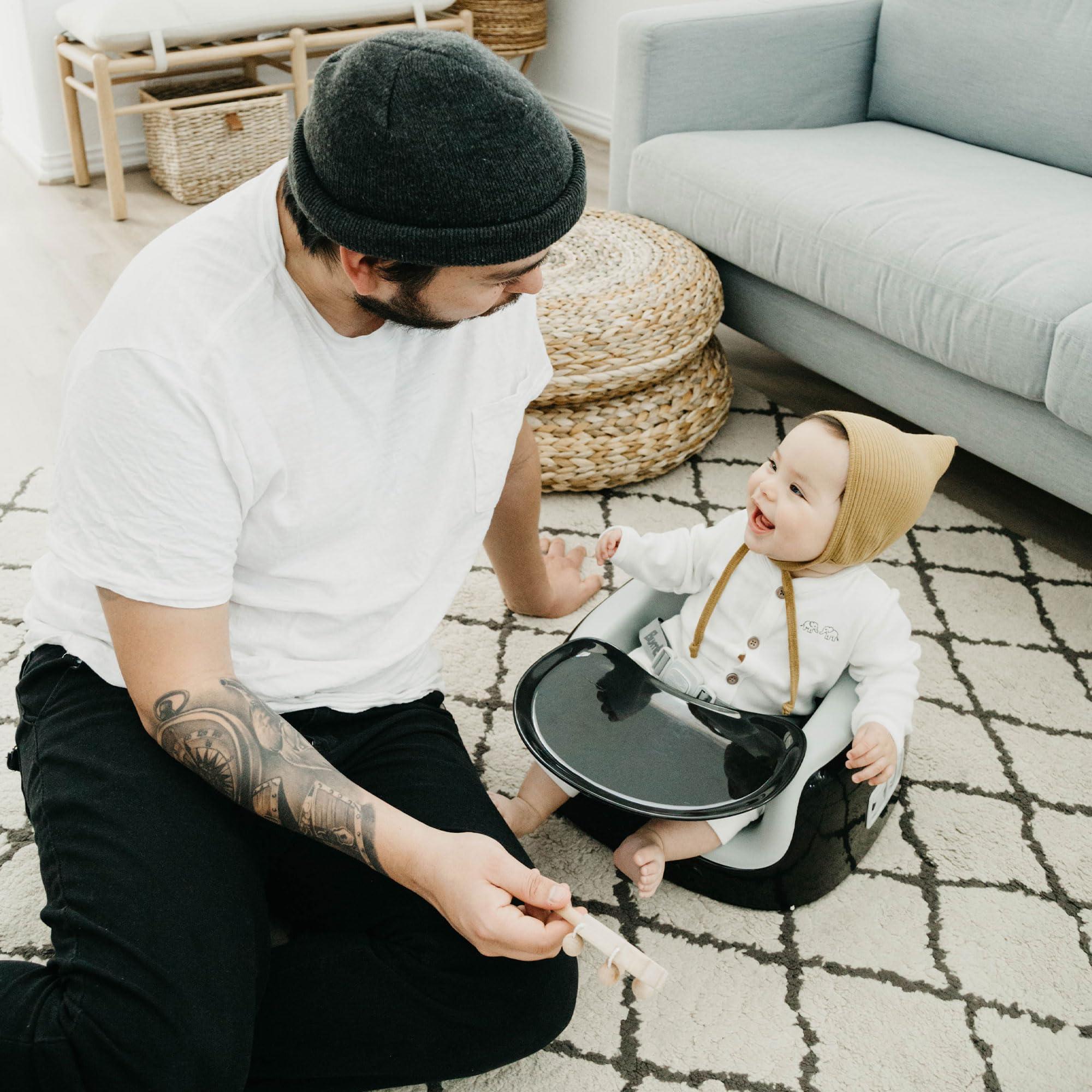 Bumbo Bumbo 3-in-1 Baby Multi Seat Booster w/Tray Table, 6-36 Months, Black/Cool Grey