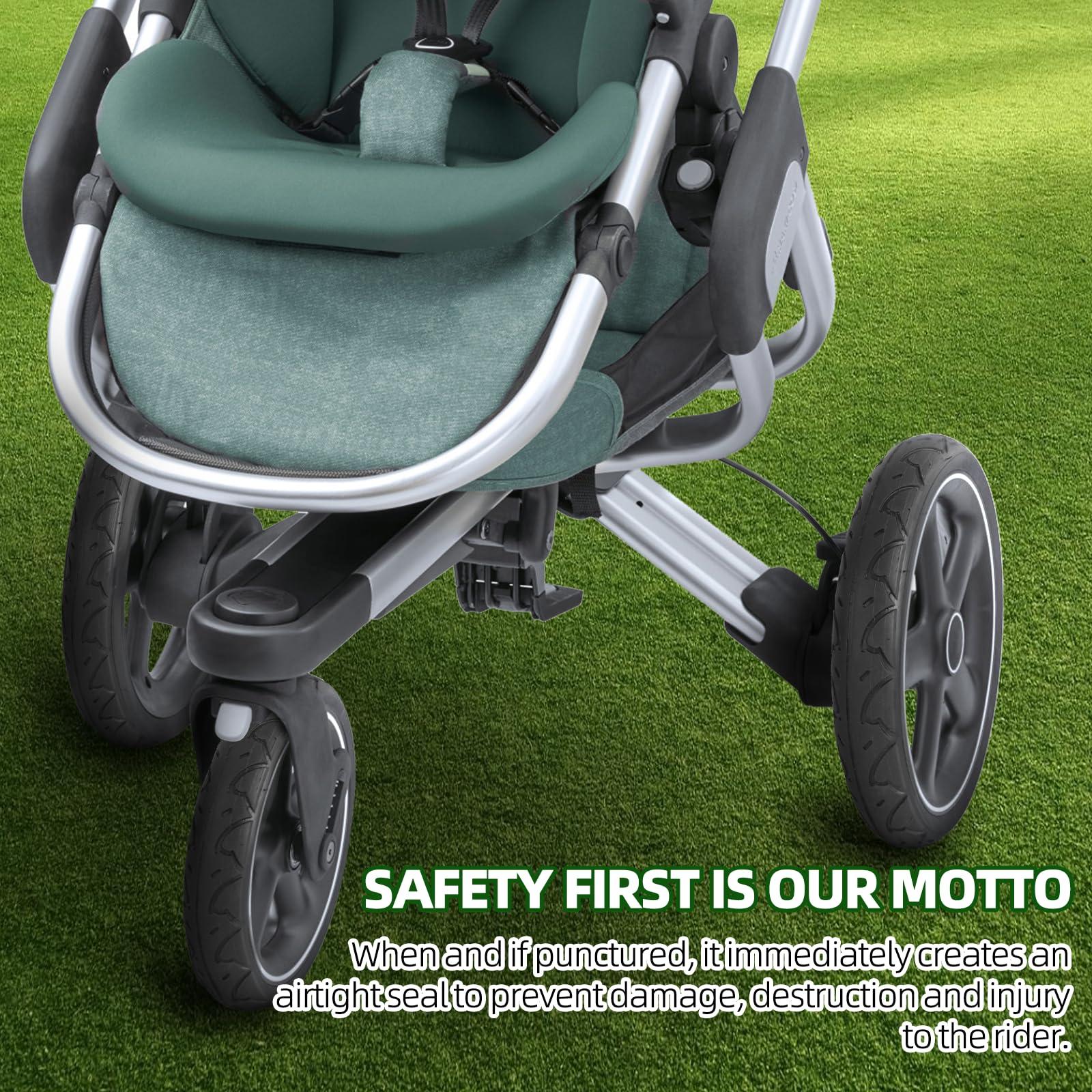 CALPALMY 12.5'' Front and 16'' Back Stroller Wheel Replacement Tubes and Tires