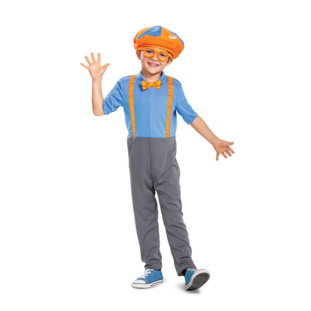 Disguise Blippi Costume for Kids, Official Blippi Jumpsuit Outfit with Hat and Bowtie, Classic Toddler Size Medium (3T-4T) Multicolored