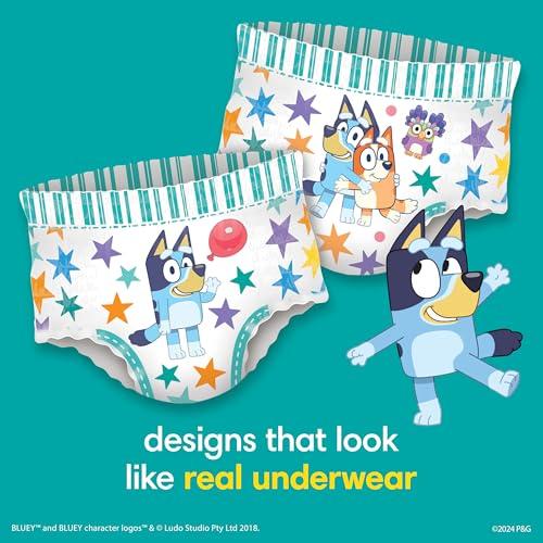Pampers Pampers Easy Ups Bluey Pull On Training Pants Boys and Girls, 3T-4T, 124 Count with Sensitive Water Based Baby Wipes 4X Pop-Top Packs (336 Count)