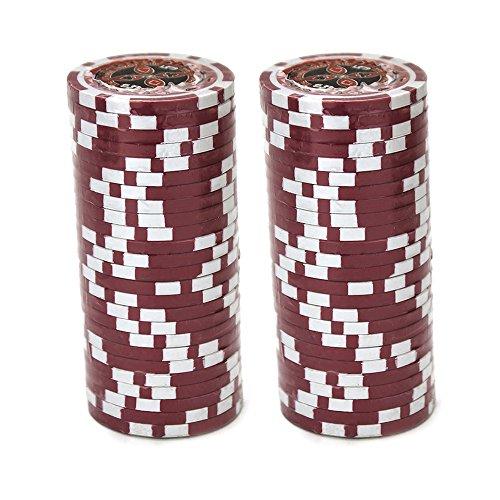 Brybelly Brybelly The Ultimate Poker Chip Holo Inlay Heavyweight 14-gram Clay Composite - Pack of 50 ($5.00 Red)
