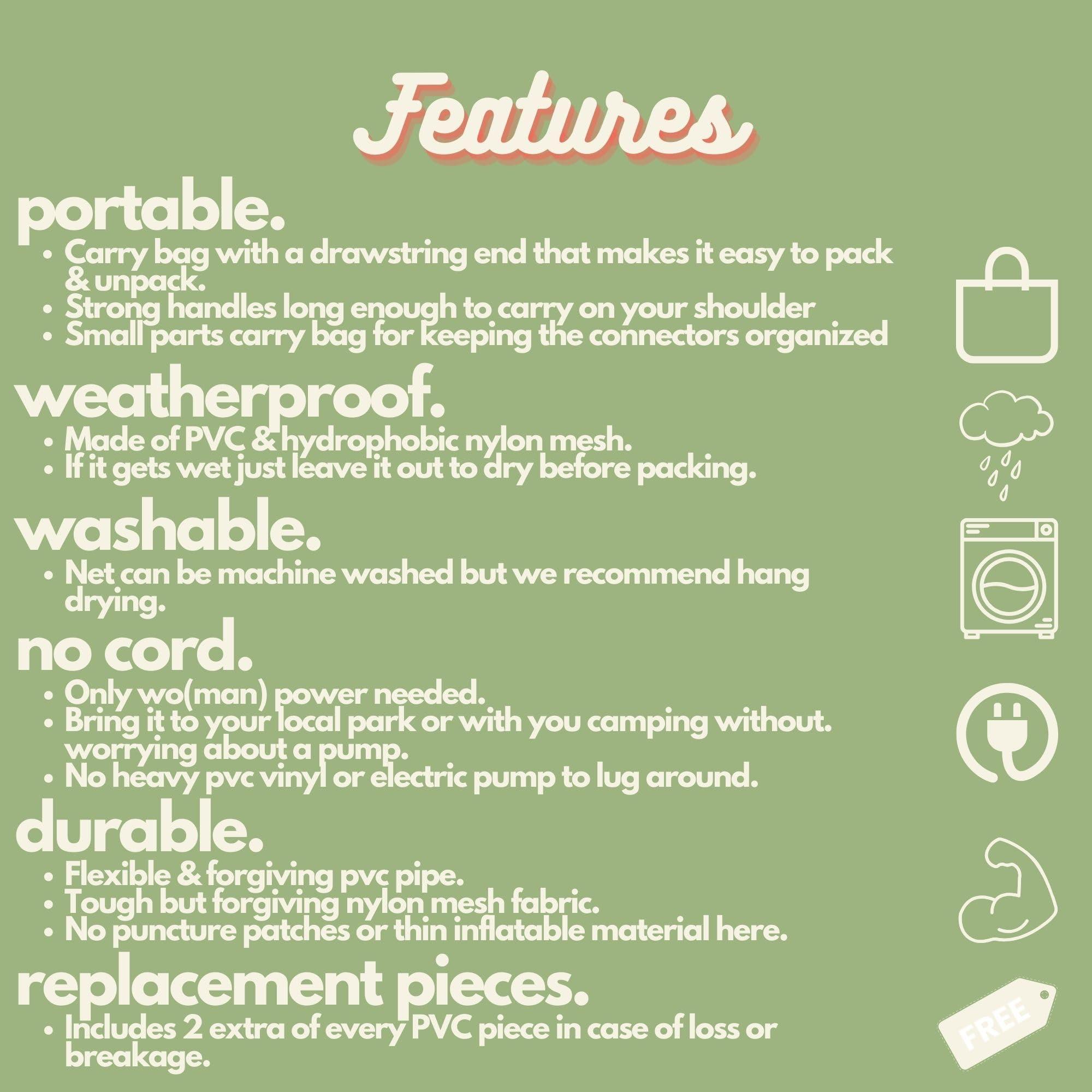 Modern Household Innovations Portable Gaga Ball Pit Kit 15 FT Gaga Pit - Strong Nylon Mesh, Inflatable Gaga Ball, Pump & Carry Bag, Adult Ball Pit for Field Day Games & Physical Education Equipment