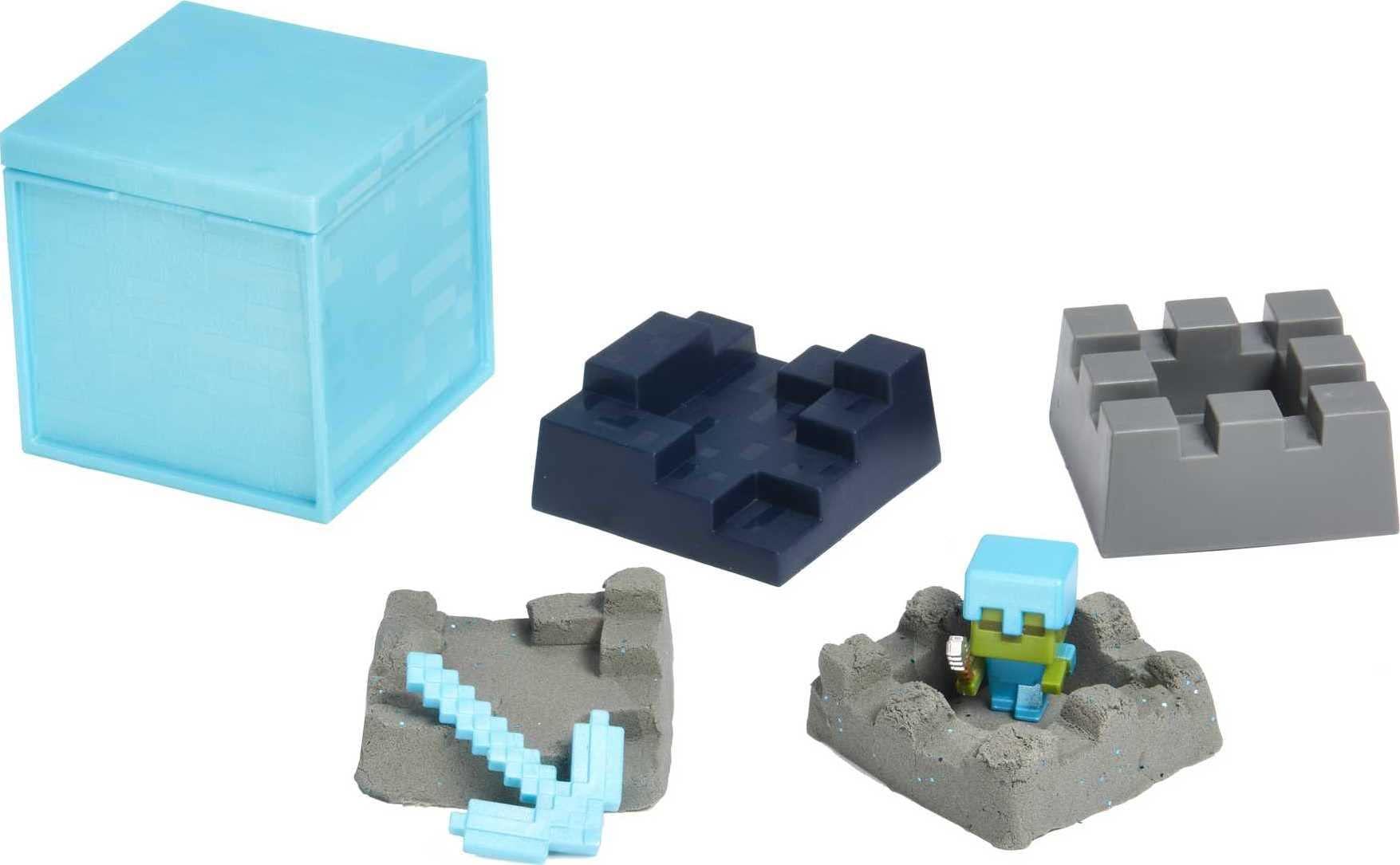 Mattel Mattel Minecraft Mini Mining Set, Elementals # 2, with Moldable Sand for Added Creativity, Environment Accessory and Mini Figure, Creative, Hands-on Biome Build Toy, Gift for Fans