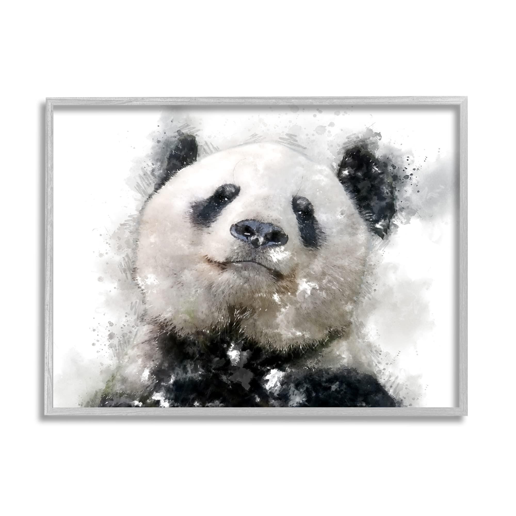 Stupell Industries Stupell Industries Happy Panda Bear Face Framed Giclee Art, Design by Kim Curinga
