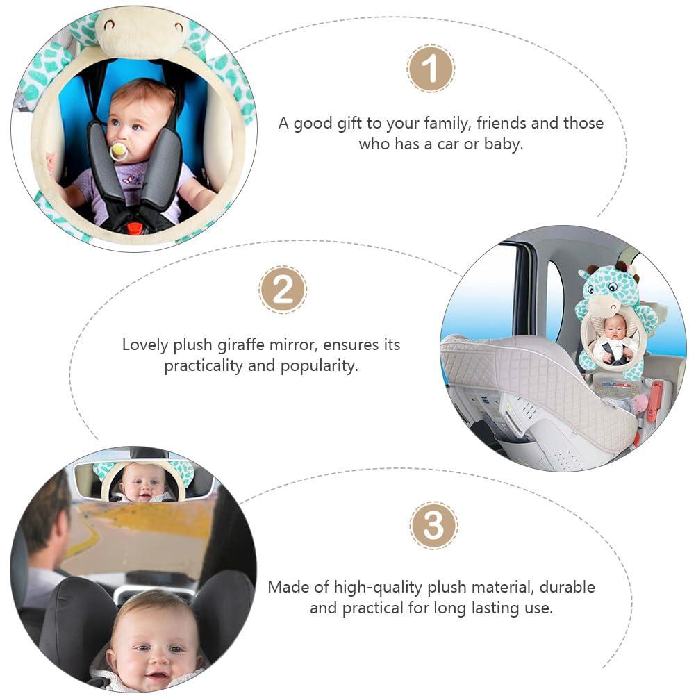 Abaodam Baby Car Mirror Rear Facing Infant Safety Shatterproof Baby Rearview Mirror Car Seats Plush Toddler Mirror Baby Safety Mirror