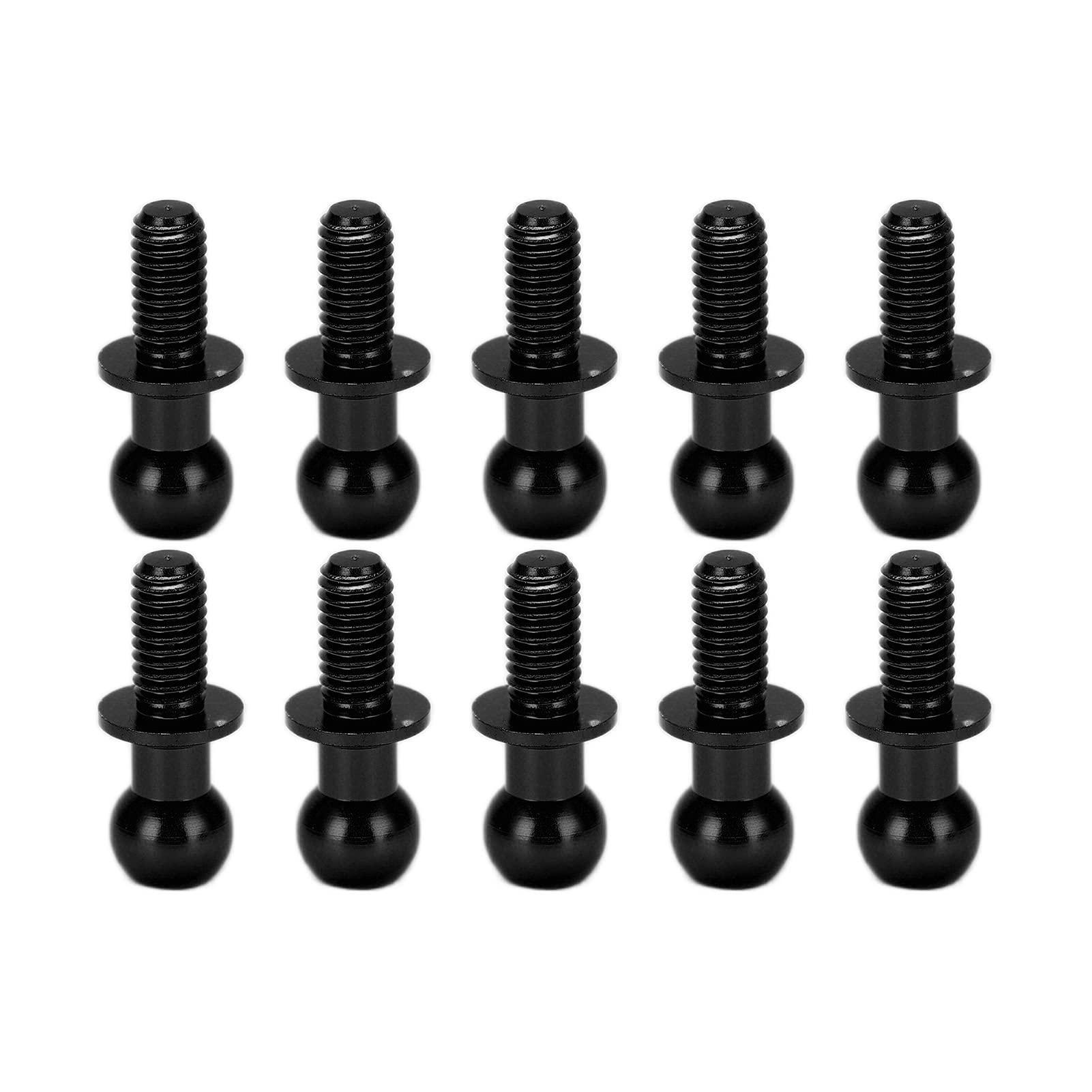 MUNEFE MUNEFE 10pcs Stud, Rc Link Rod Ends, Link Track Rod, Ideal for Providin A oothly, Stable Ride(Black)