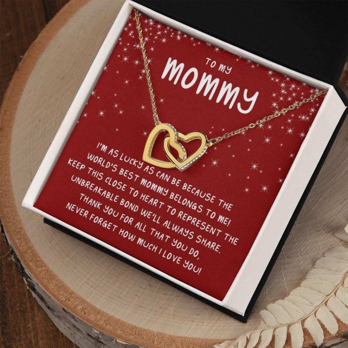 MAMABLUESKY To My Mommy Necklace, Mothers Day Gift, Mommy To Be Gift From Bump, New Mom Necklace, Best Gifts for Mom, Gift for Expecting Moms, New Mom Gift From Husband, Pregnancy Gift for Mommy, Birthdays Gift for Pregnant Wife, Birthday Moms To Be Gifts (STAND