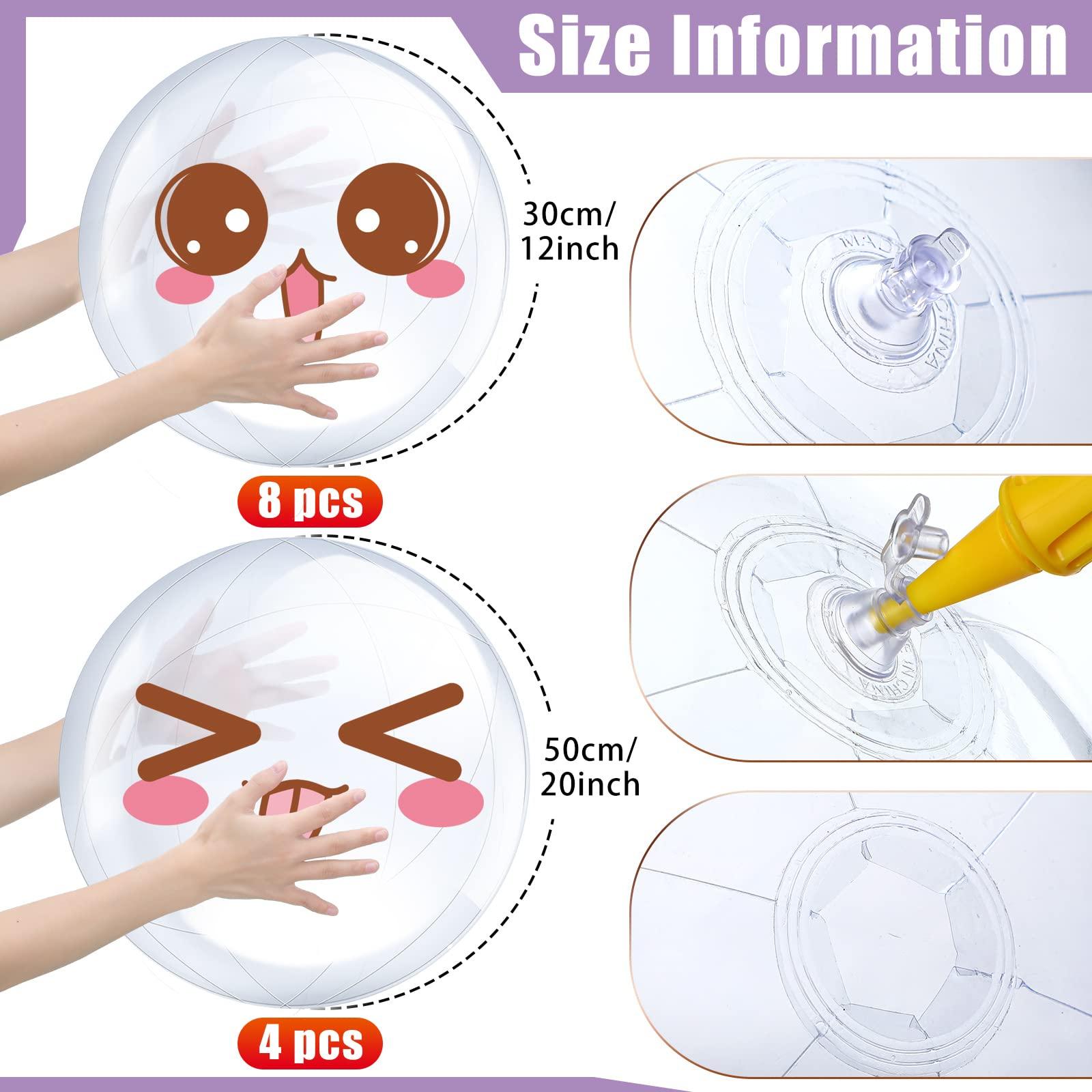 Hungdao Hungdao 12 Pieces Inflatable Clear Beach Ball Inflatable clear balls for Halloween Party DIY Ball Transparent Swimming Pool Ball Party Decorations Favors Supplies(16 Inch, 24 Inch)