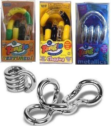 TANGLE Set of 3 Assorted Tangle Jr. Fidget Toys - Original, Metallic and Textured