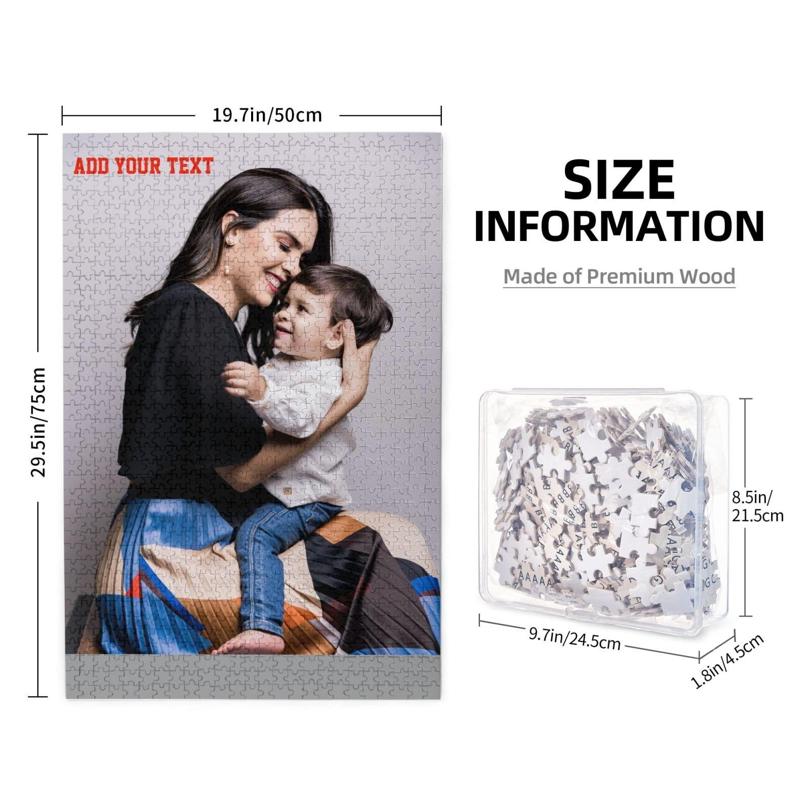 X-OLIPPLE Custom Jigsaw Puzzle Personalized Photo - Make Your Own Puzzle from Picture 300/500/1000 PCS for Adult and Kids (Portrait1000PCS)
