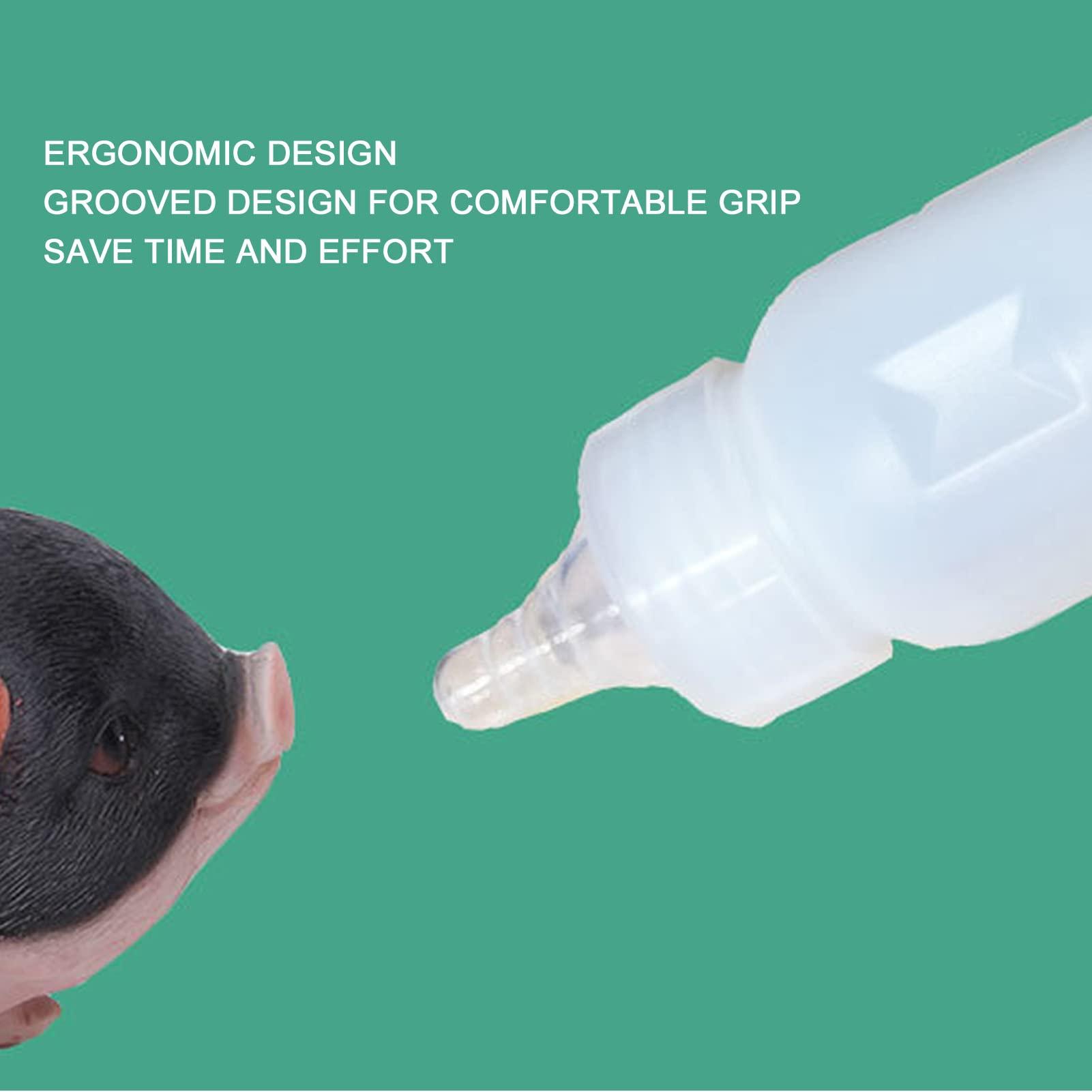 ChengyuWei 10Pcs Goat Nursing Nipple, Milk Bottle Bucket Nipple Replacement, Soft Silicone Thicken Lamb Feeding Nipples, for Pig Sheep Cattle
