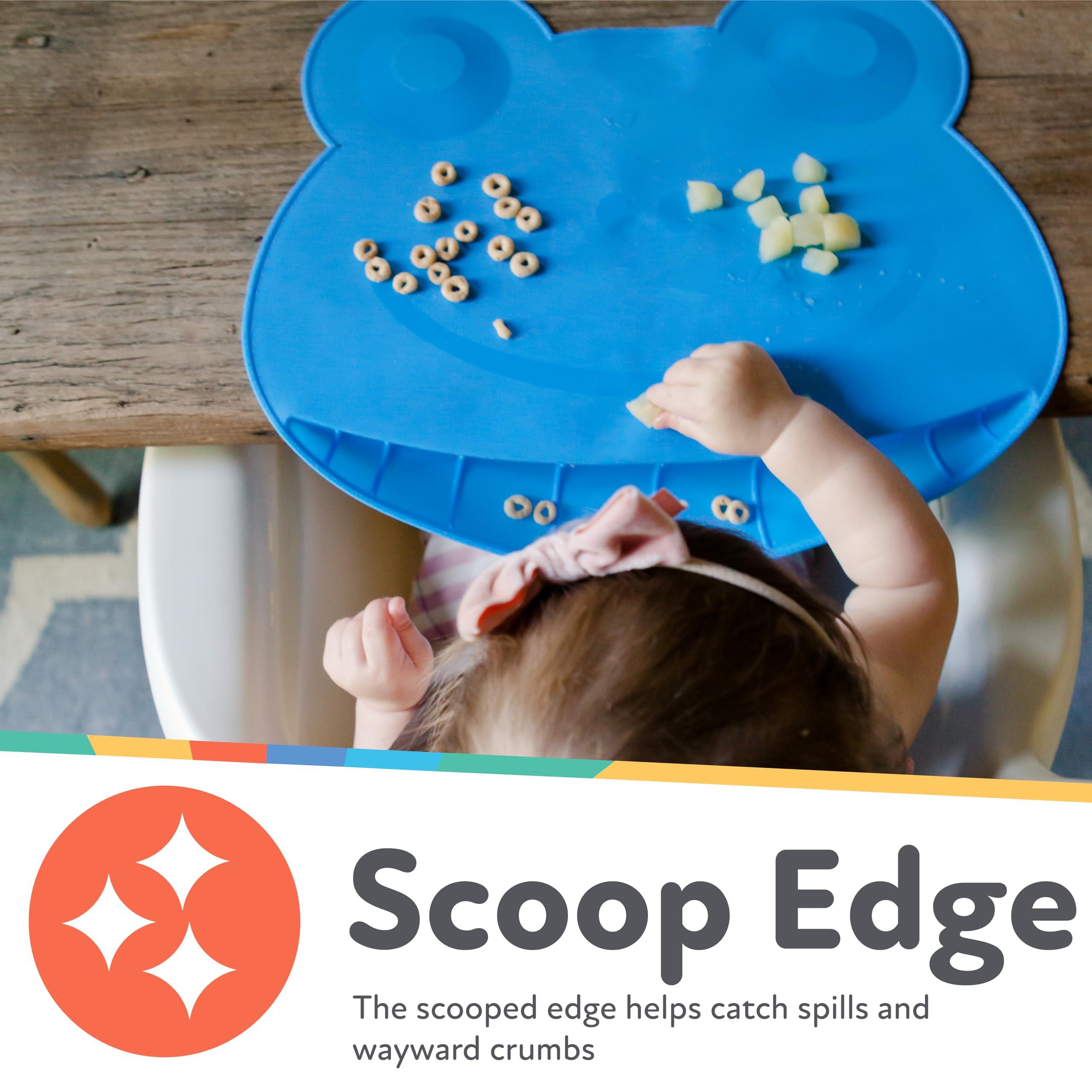 Nuby Nuby Sure Grip Miracle Frog Mat with Food Pouch - Toddler Suction Plate - 6+ Months - Aqua