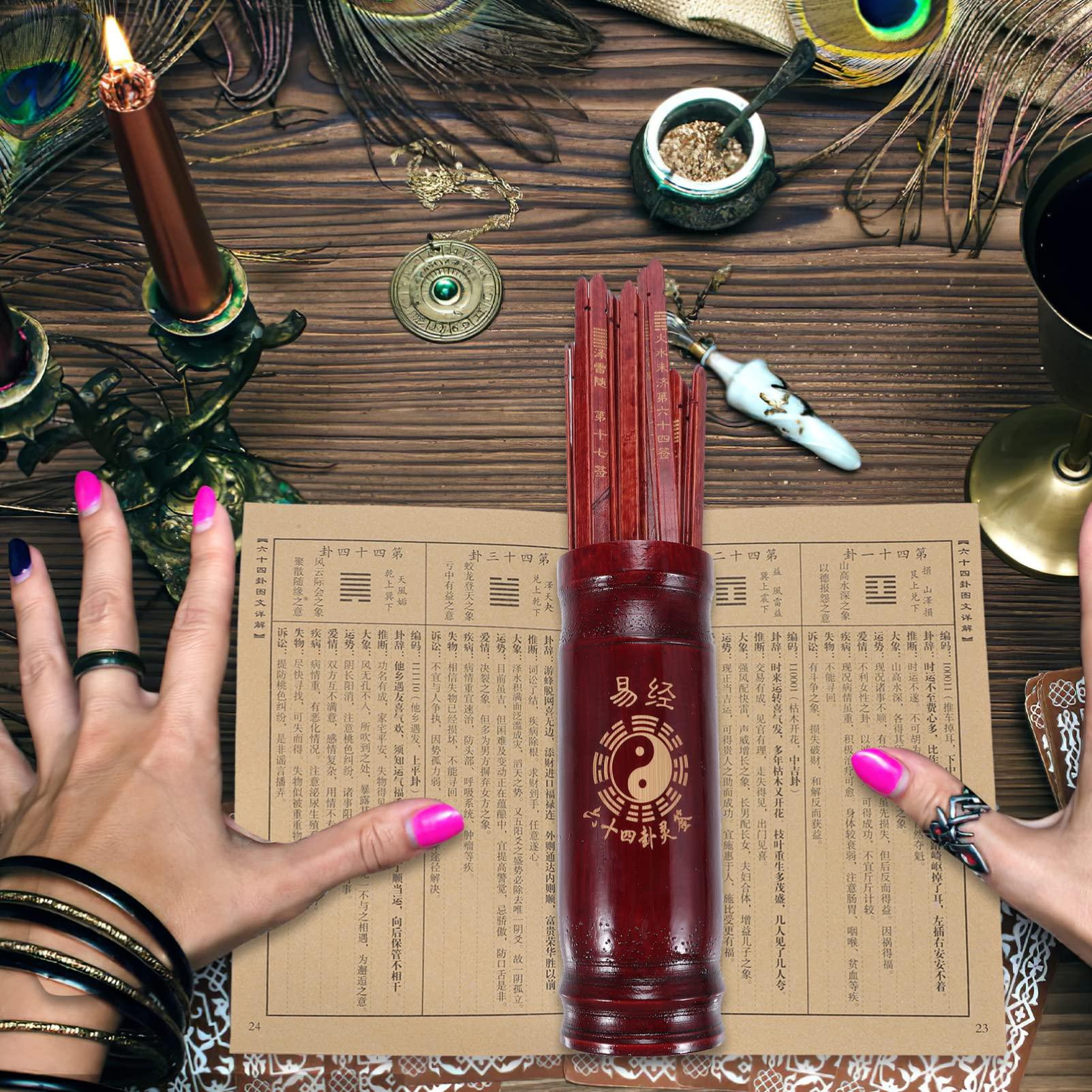 PHTZEZFC PHTZEZFC Retro Gaming Console 1 Set Vintage Chinese Fortune Sticks with Instruction Booklet Kau Sticks Fortune Telling Sticks with Storage Cup for Fortune Telling Games Retro Game Console