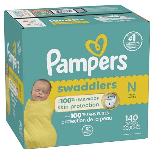 Pampers Pampers Baby Diapers - Swaddlers - Size 0, 140 Count, Ultra Absorbent Disposable Newborn Diaper