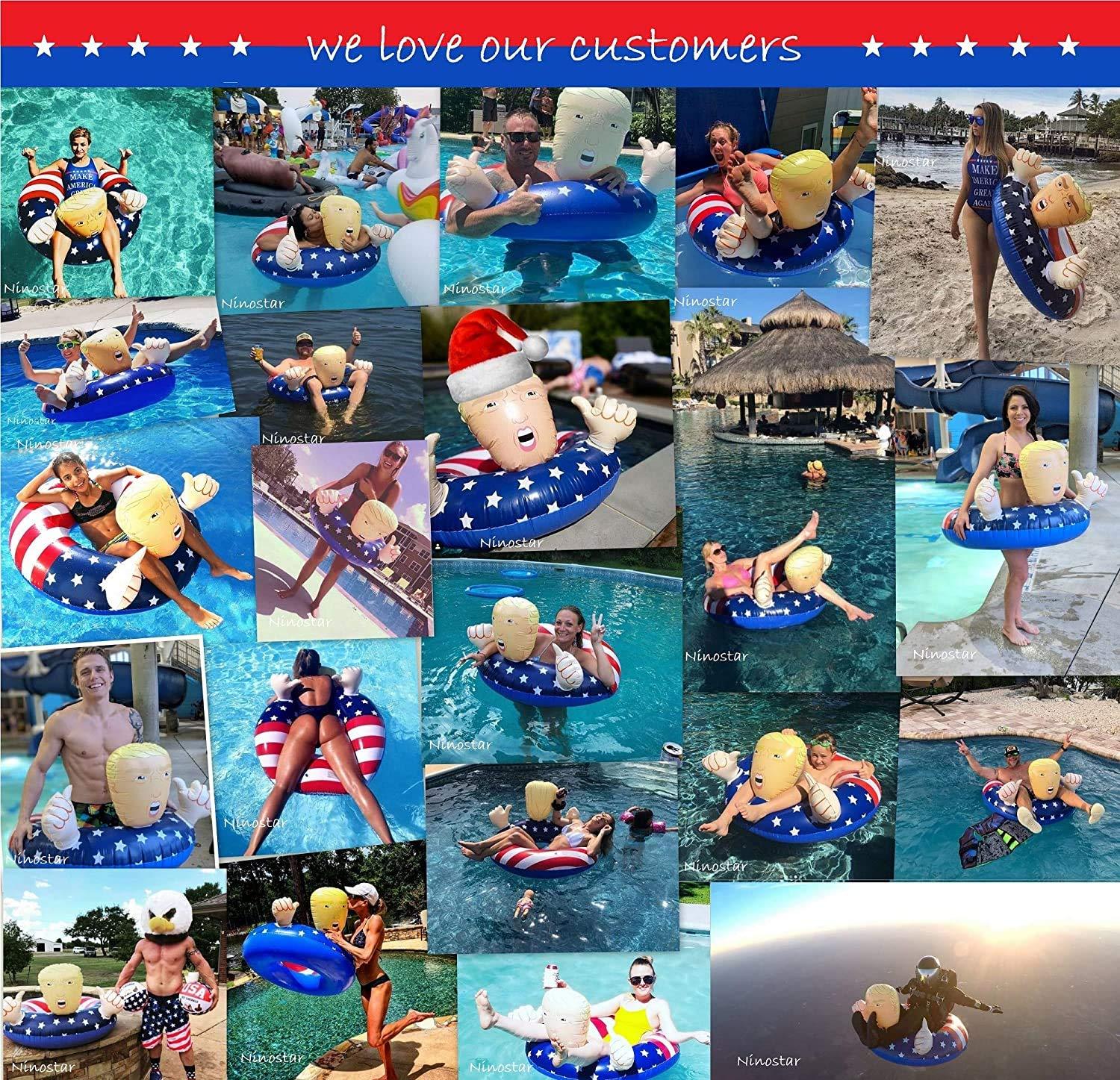NINOSTAR NINOSTAR Inflatable Pool Float American Pool Float for Summer Pool Party