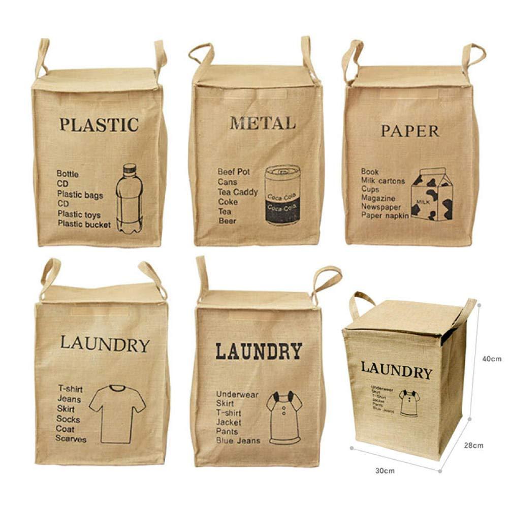 SUNS Square Storage Bins Basket, Organizer for Nursery Storage, Kid's Toy Gift Baskets, Storage Bags Cotton Linen Foldable Box Decorative-with Cover-C