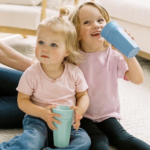 Dr. Brown\'s Dr. Brown's Milestones Cheers 360 Cup Spoutless Transition Handles for Easy Grip & Leak-Freere Training Toddlers Babies, Leak-Free Sippy Cup, Blue/Aqua
