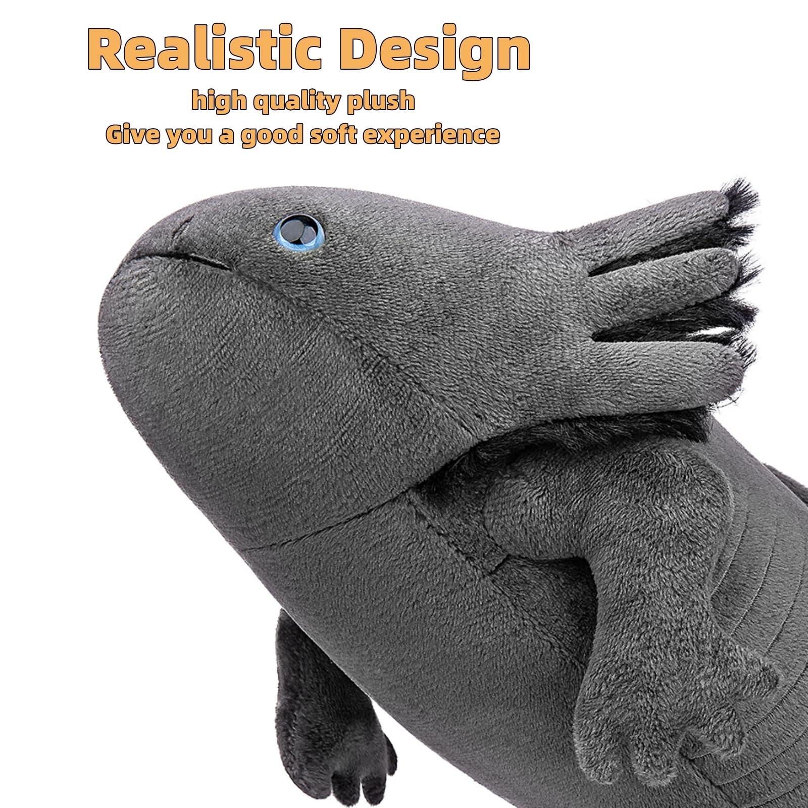 FRANKIEZHOU FRANKIEZHOU Giant Axolotl Plush- Grey,31.5\" Lifelike Axolotl Stuffed Animal, Soft Plush Stuffed AnimalPlush Animals, Axolotl Plush, Gifts for Boys Girls
