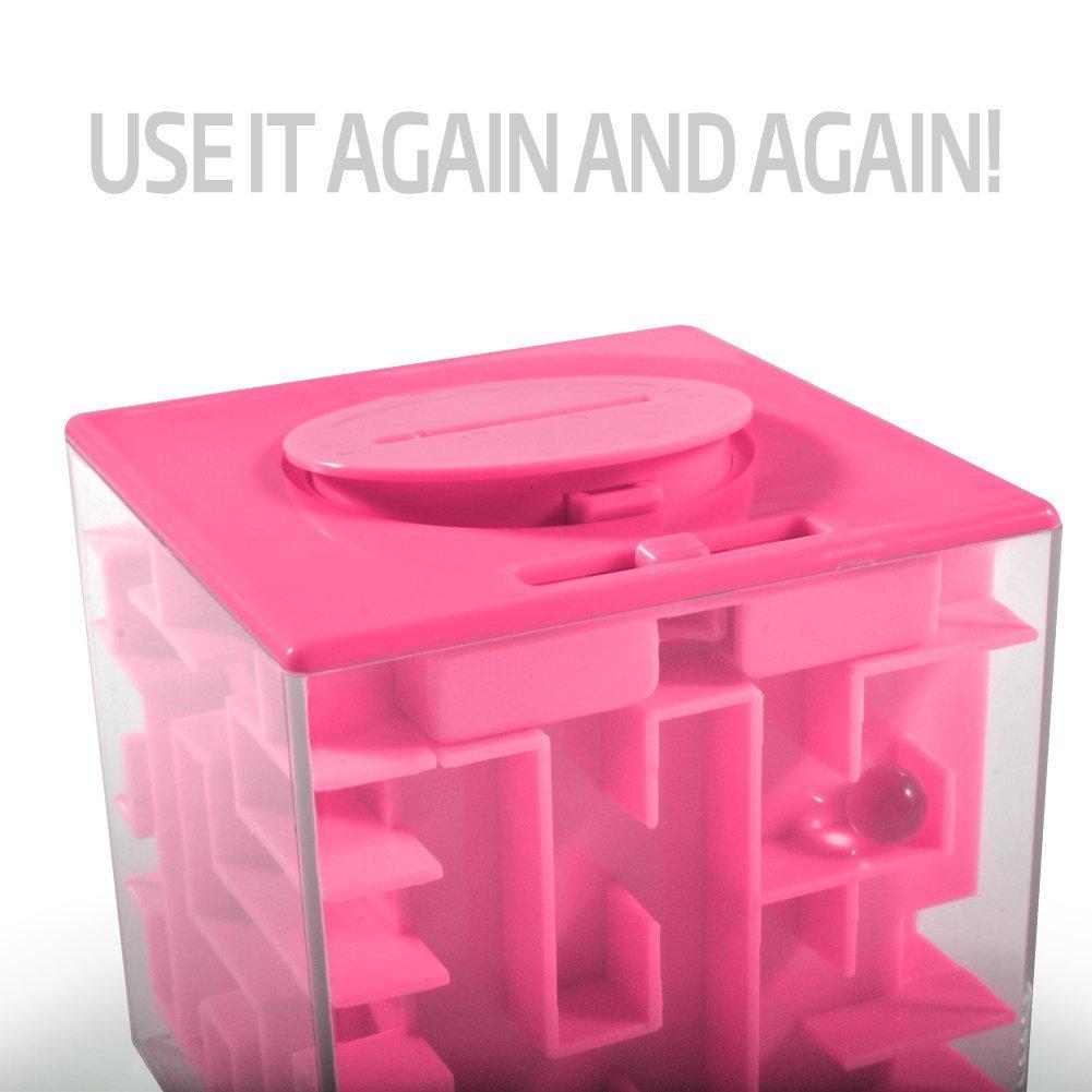Trekbest Trekbest Money Maze Puzzle Box - A Fun Unique Way to Give Gifts for Kids and Adults (Pink)
