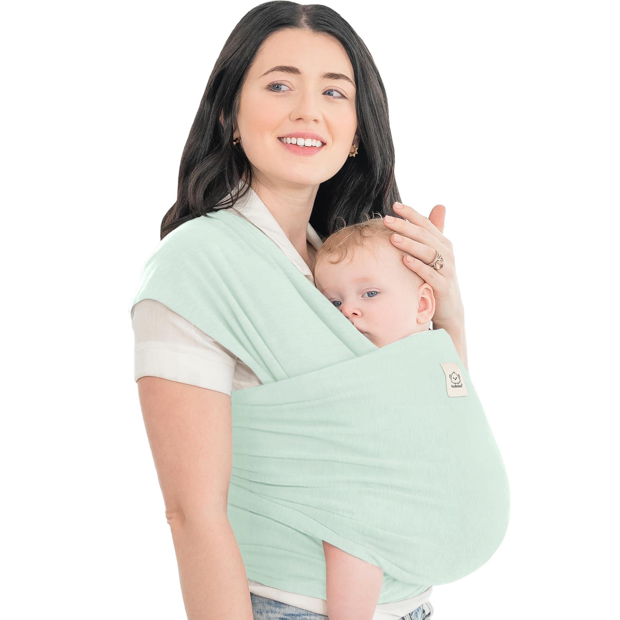 KeaBabies KeaBabies Baby Wrap Carrier - All in 1 Original Baby Carrier Newborn to Toddler Sling, Easy to Wear, Hands Free Bonding, Lightweight, Breathable Infant Wraps (Light Mint)