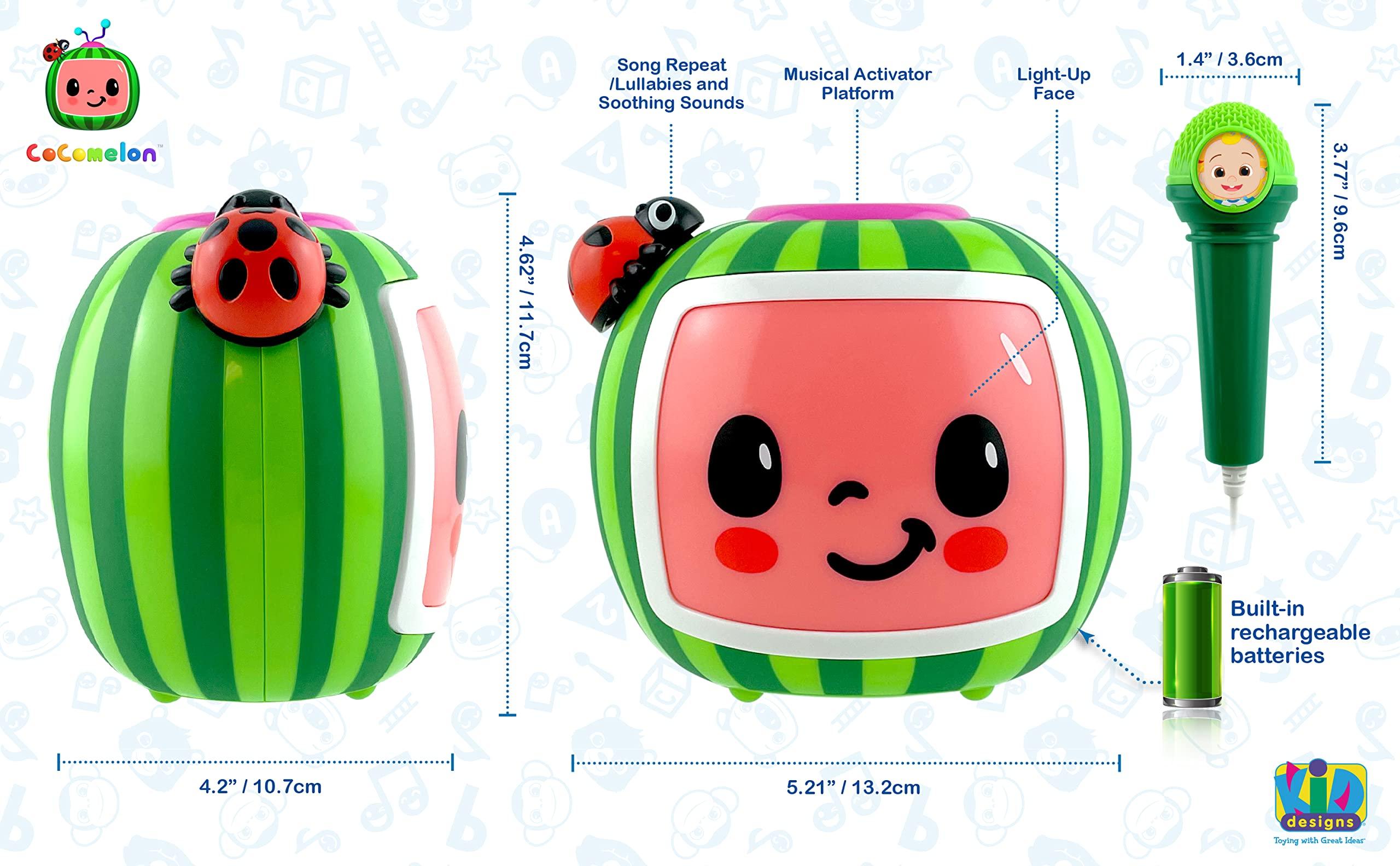 eKids eKids Cocomelon Toy Karaoke Machine for Kids with Microphone and Musical Activators, Includes Night Light with Sleep Sounds and Lullabies for Toddlers