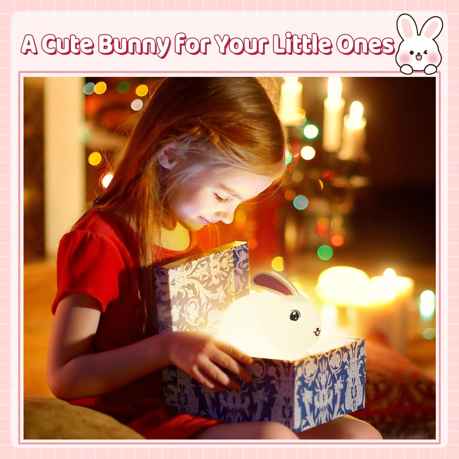 SALUOKE SALUOKE Baby Night Light 7-Color: Soft Silicone Nursery Light for Kids Room Decor with Portable Rechargeable Cute NightLamp Animal Lights - Gifts for Children Toddler