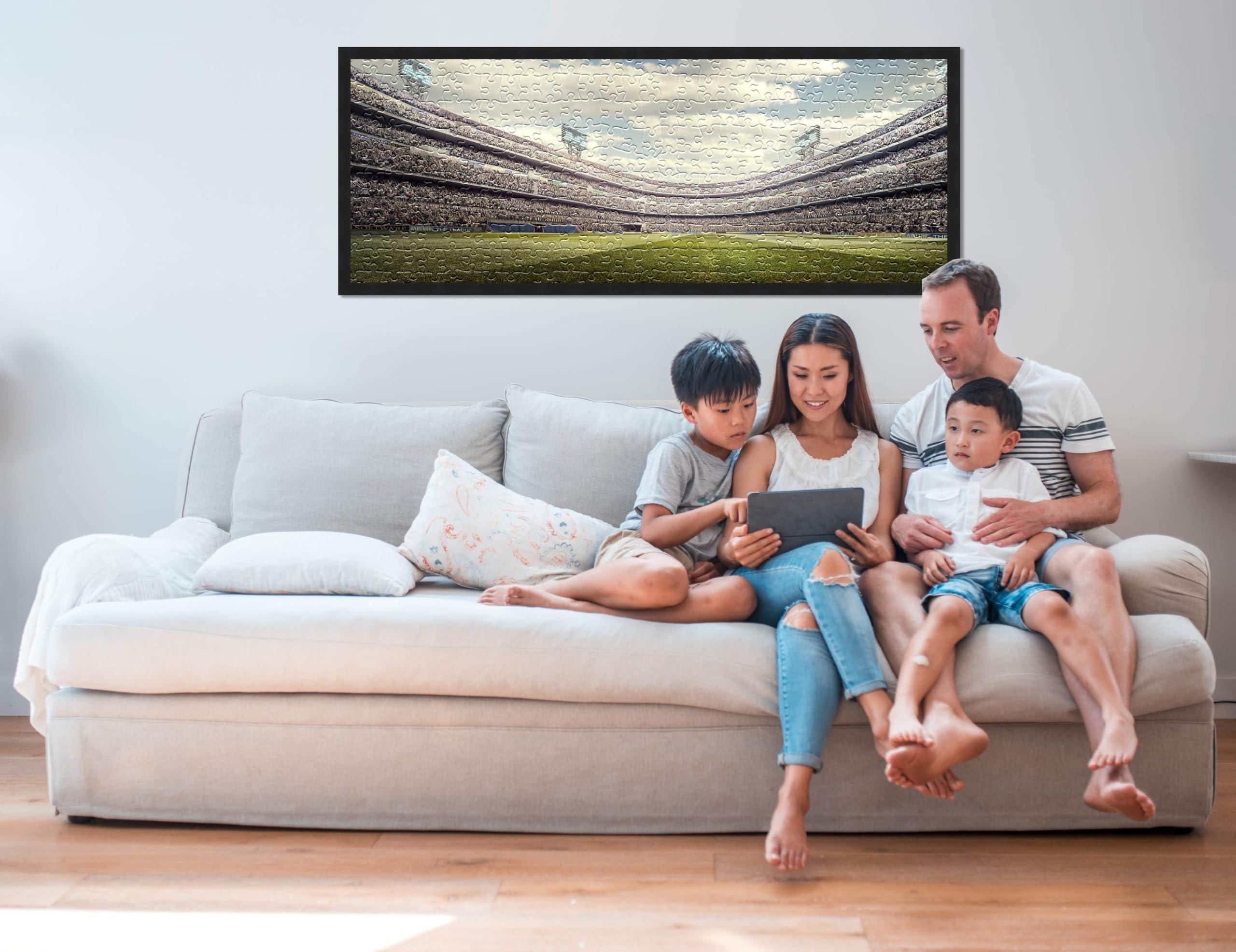 Poster Palooza Poster Palooza 12x36 Jigsaw Puzzle Frame Kit - Kit Includes Puzzle Glue Sheets, Black Wood Puzzle Frame with Black Mat, UV Acrylic, Backing, Hanging Hardware