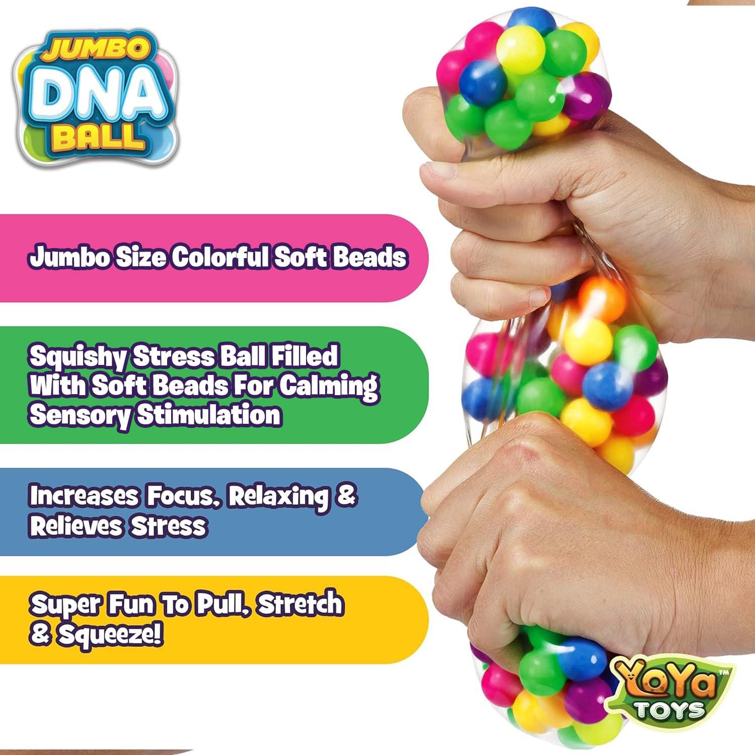 YoYa Toys YoYa Toys The Original Jumbo DNA Ball | Colorful Fidget Squeezing Stress Relief Ball for Adults & Kids | Our Unique Rubber Squishy Toys are Great for Stress, Anxiety, Bad Habits & More