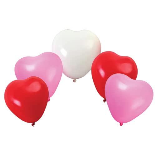 Generic Matte Heart Shaped Party Balloons, 12-Inch, 5-Count - Assorted Colors